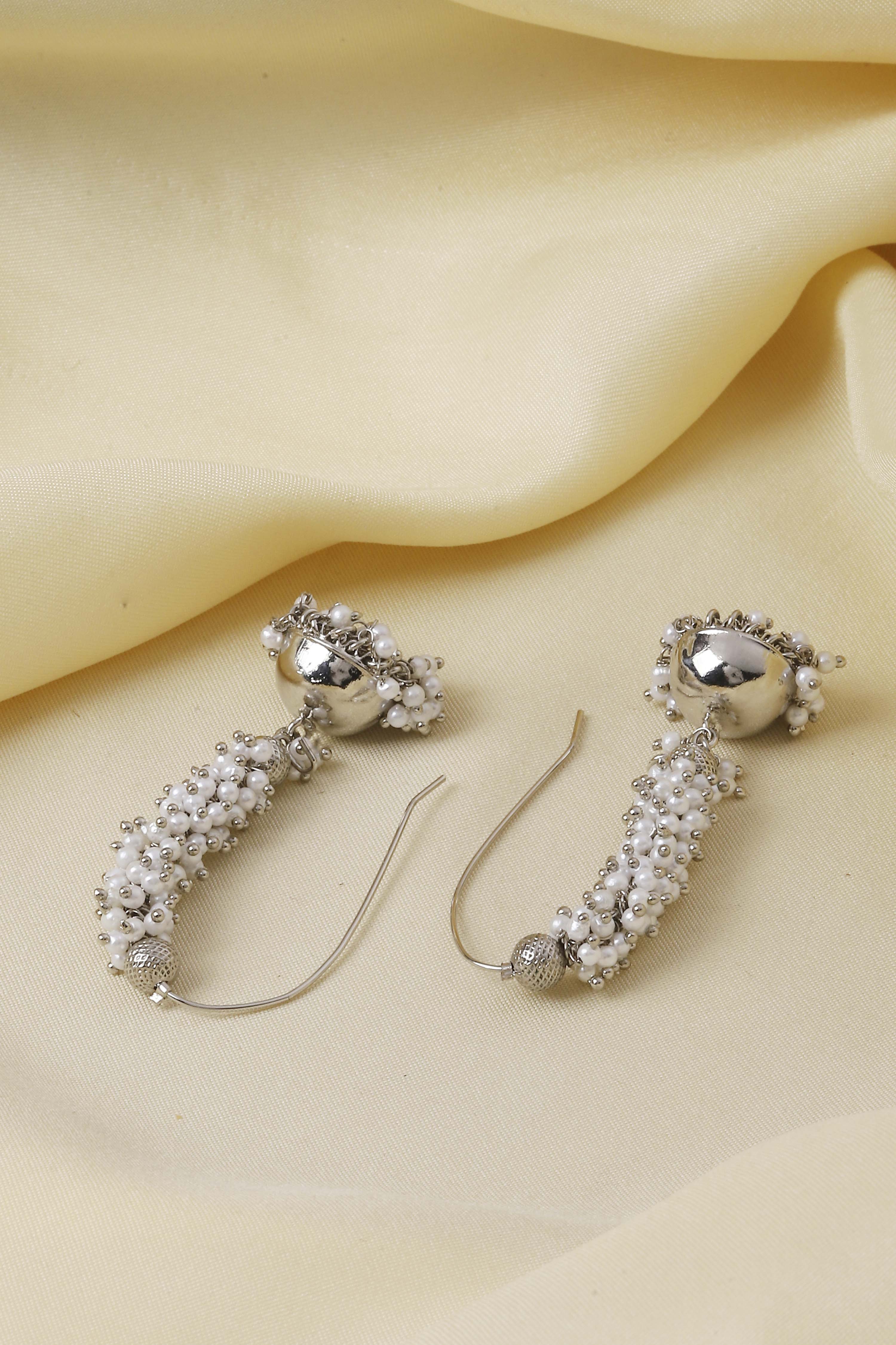 Silver Textured Earrings image number 2
