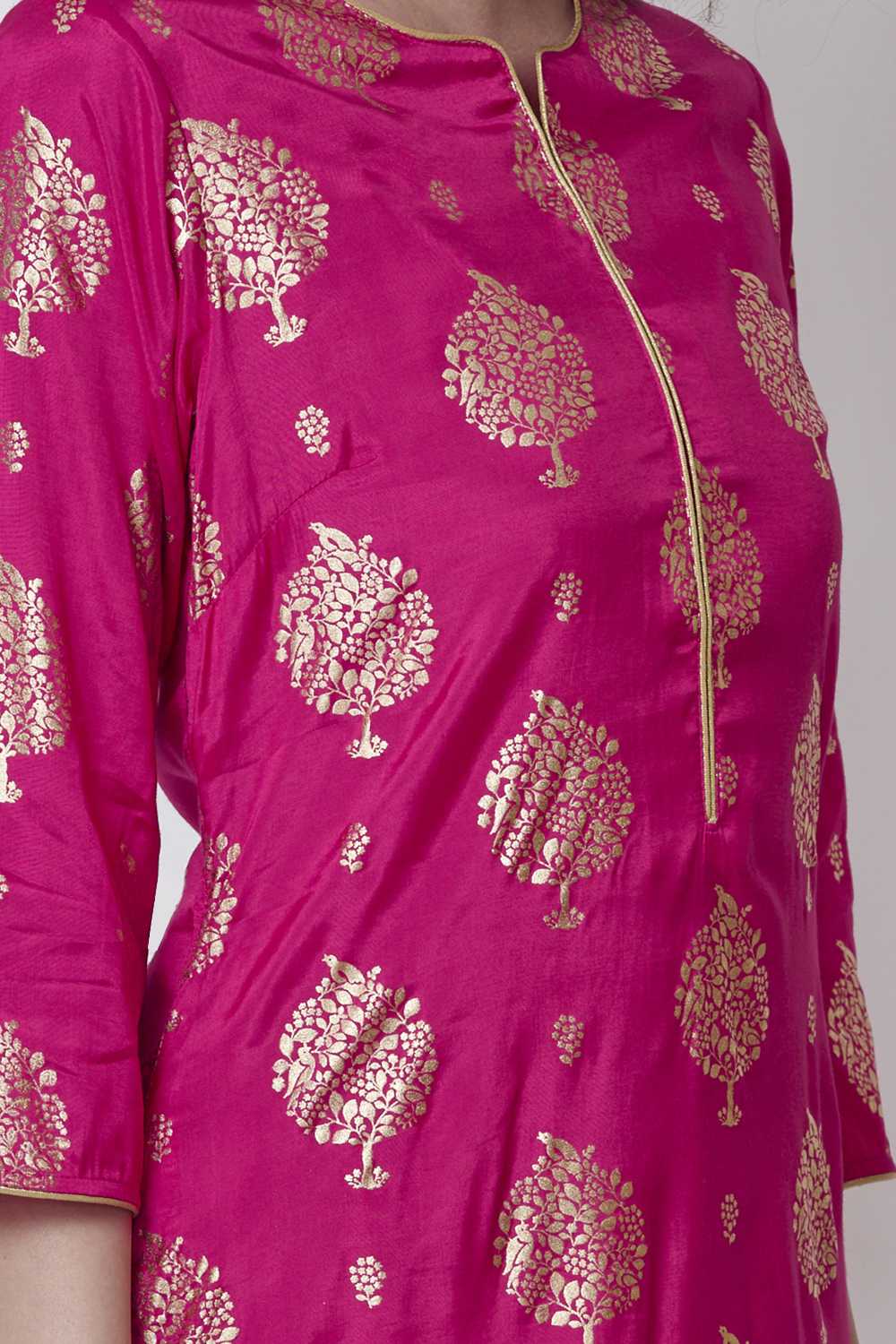 Pink Viscose Straight Printed Kurta image number 1