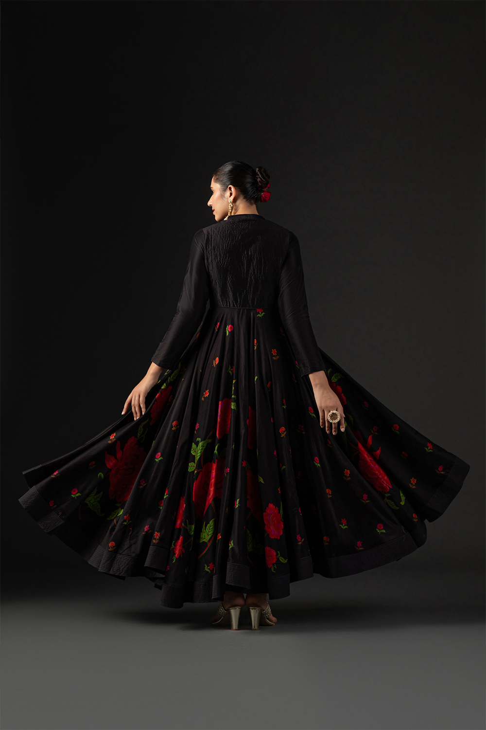 Rohit Bal Ivory Cotton Silk Anarkali Printed Suit Set image number 5