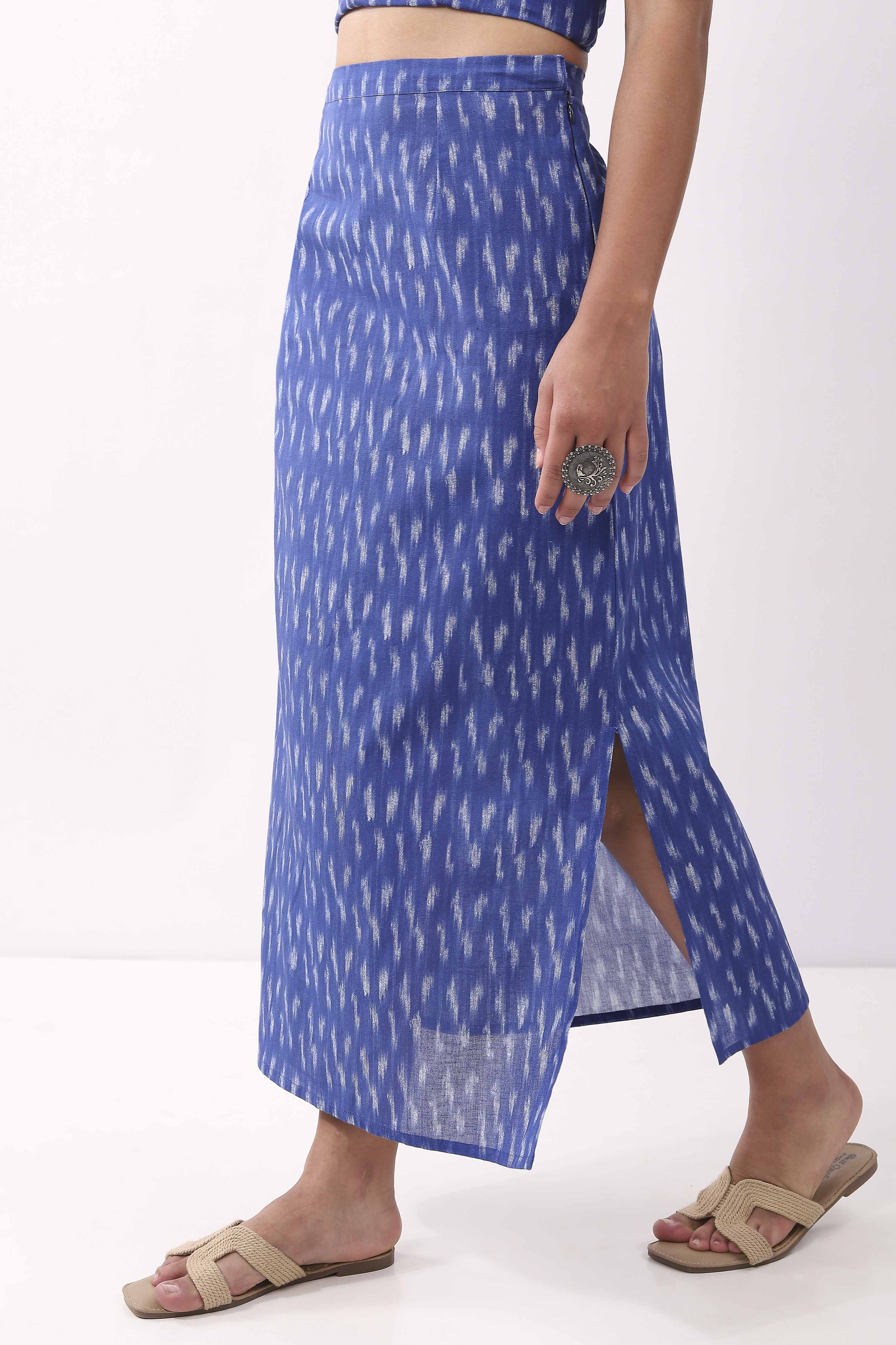 Royal Blue Cotton Skirt image number 2