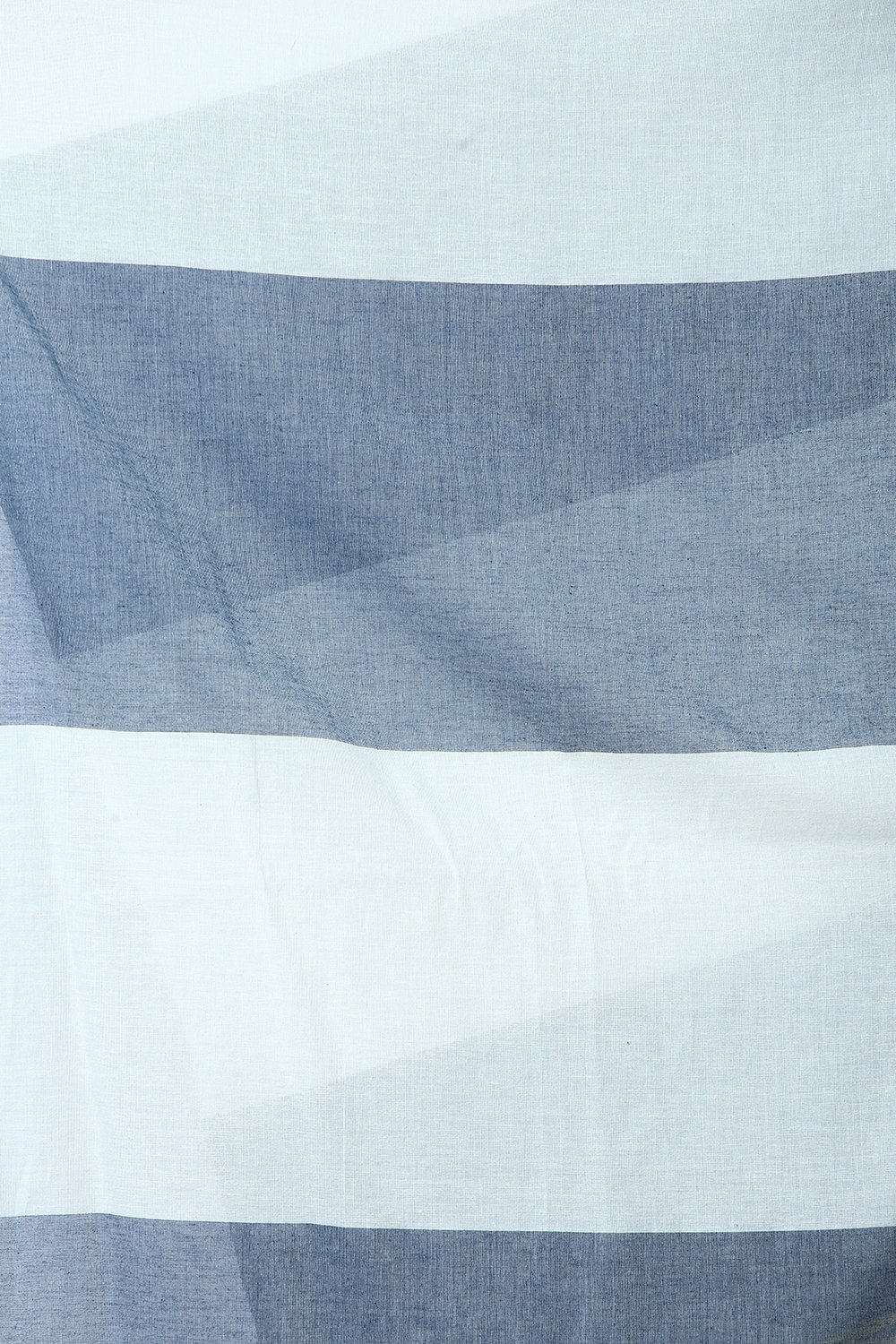 Off White And Blue Cotton Yarndyed Stole image number 1