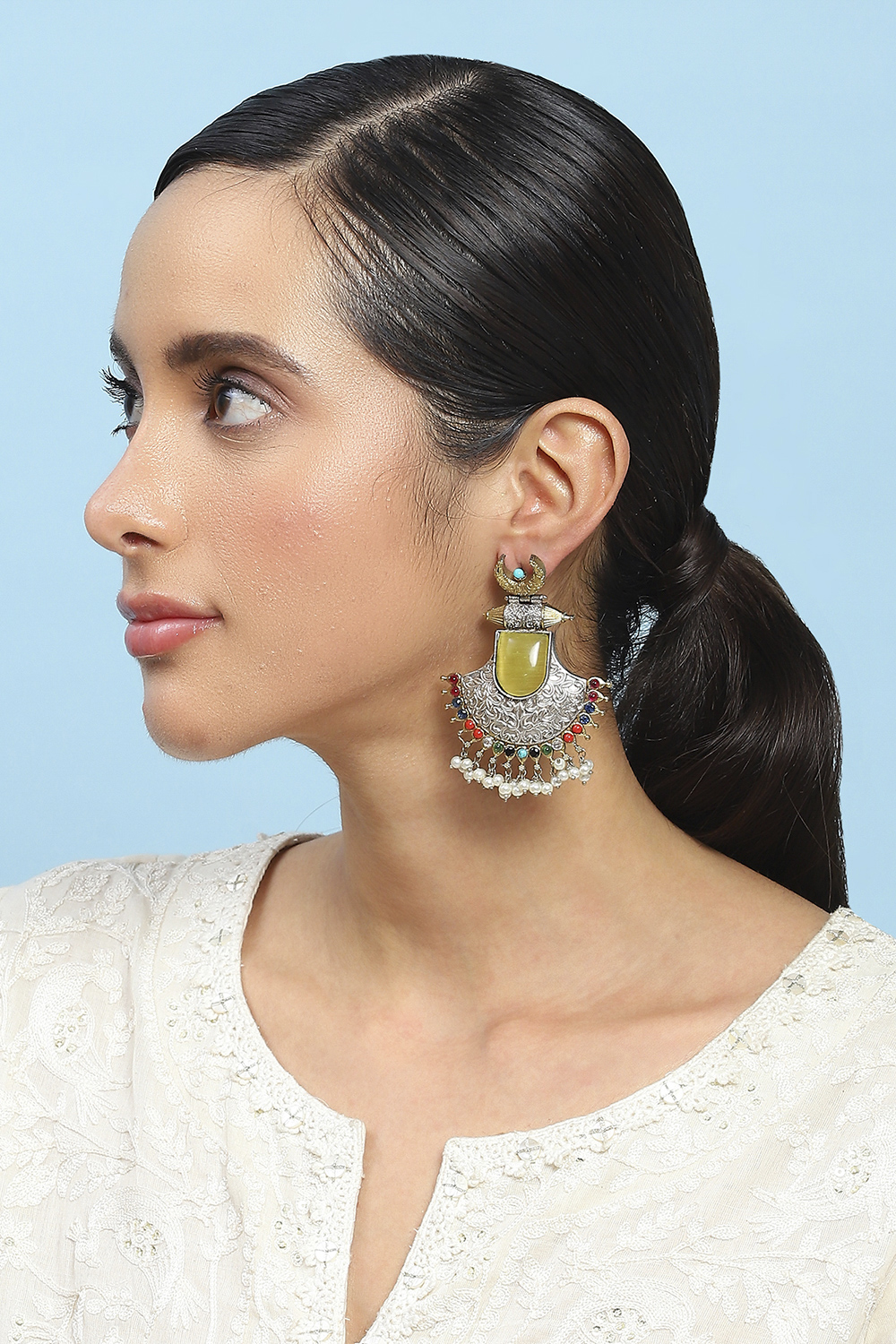 Yellow Alloy Drop & Danglers image number 3
