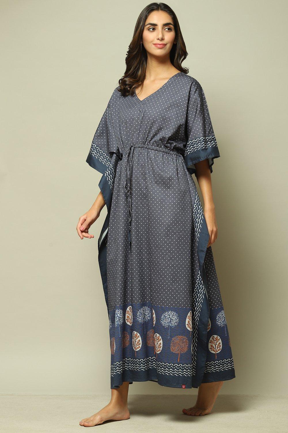 Blue Cotton Printed Nightwear image number 2