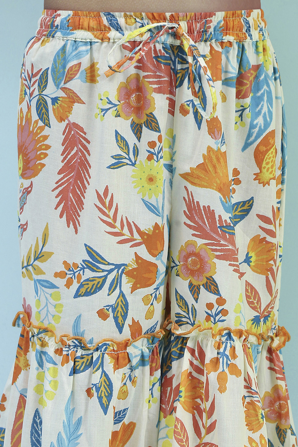 Multicolor Cotton Gathered Suit Set image number 2