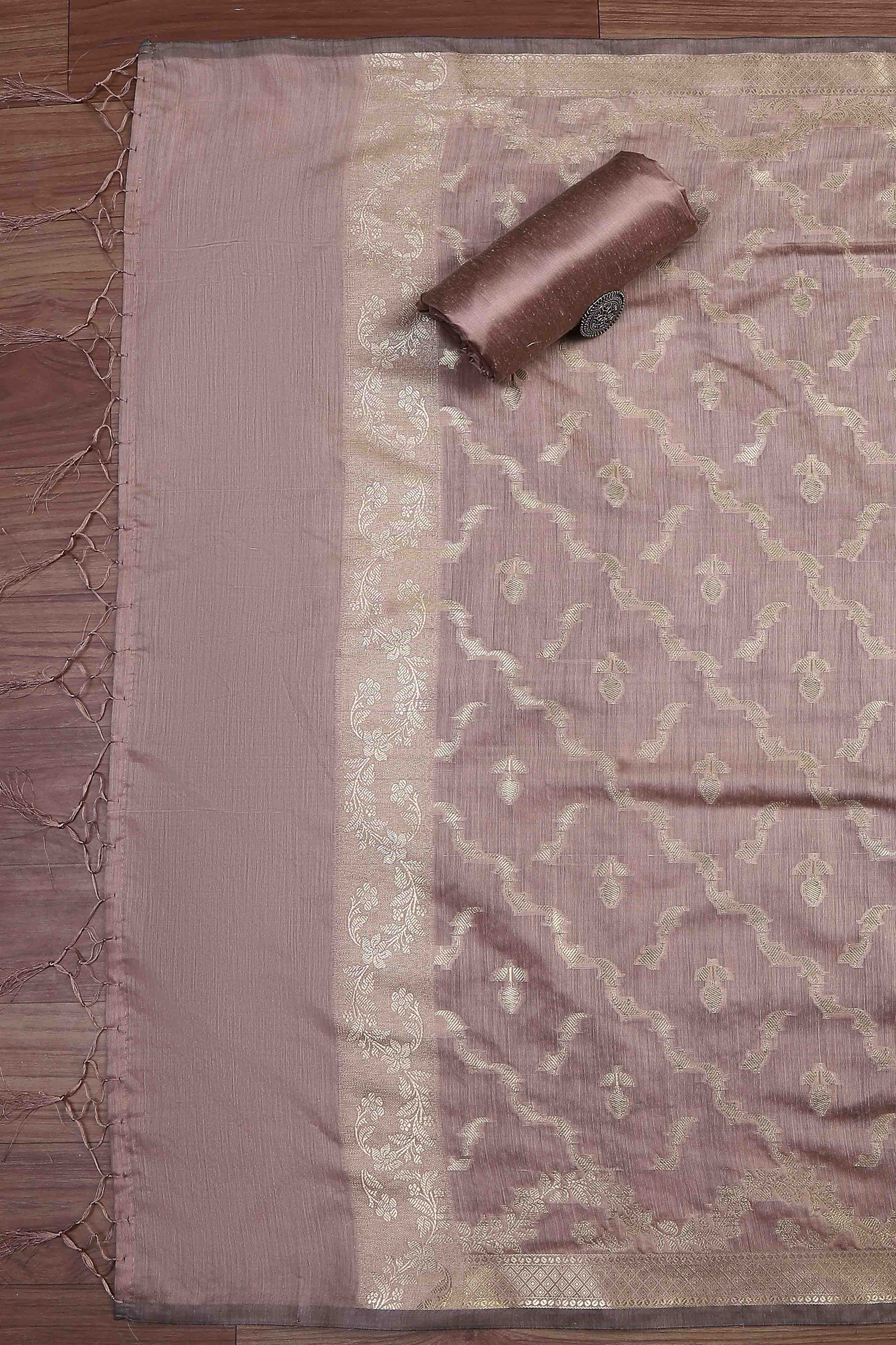 Lavender Cotton Printed Embroidered Unstitched Suit Set image number 3