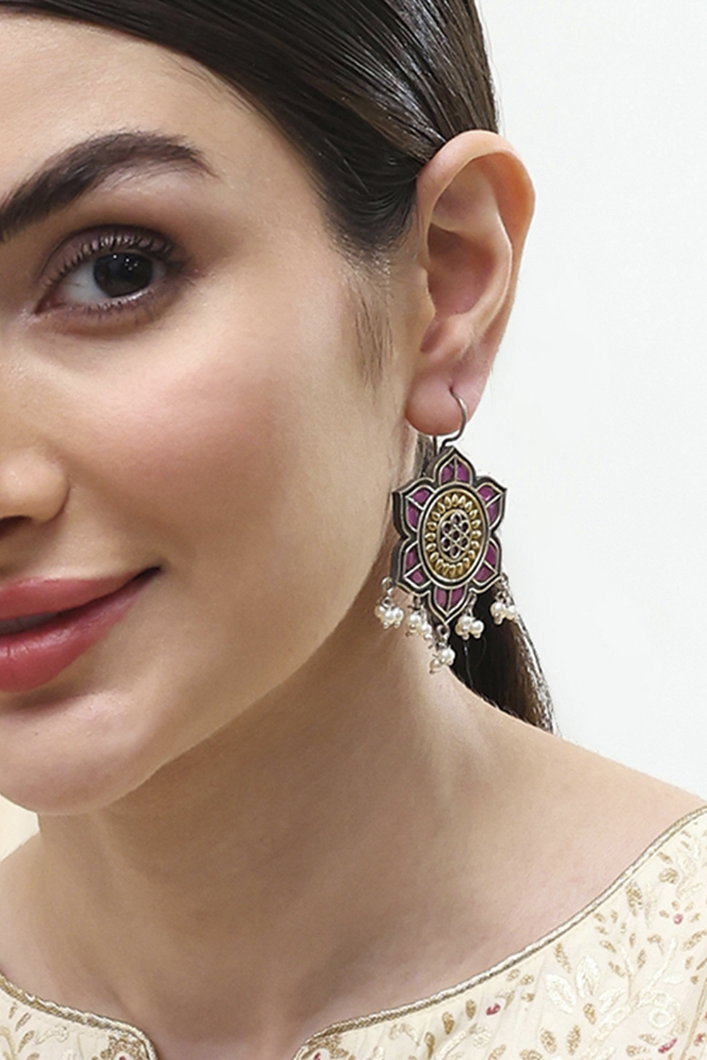 Pink Brass Drop & Danglers image number 1