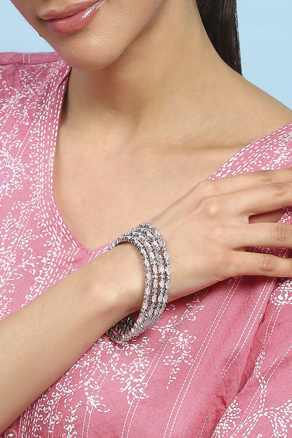 Pink Alloy Bangle image number 1