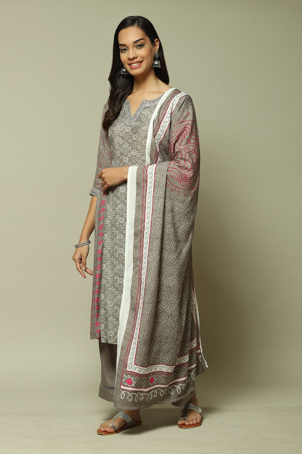 Mango Modal A-Line Kurta Palazzo Suit Set image number 5