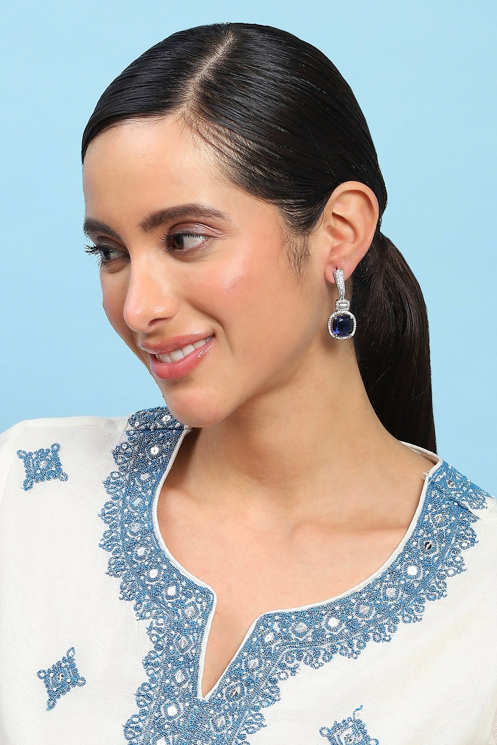 Navy Alloy Drop & Danglers image number 3