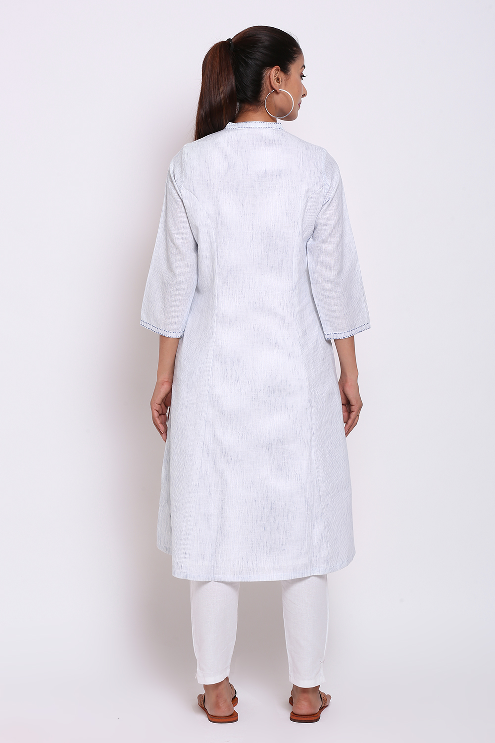 Light Blue Viscose Printed Kurta image number 5