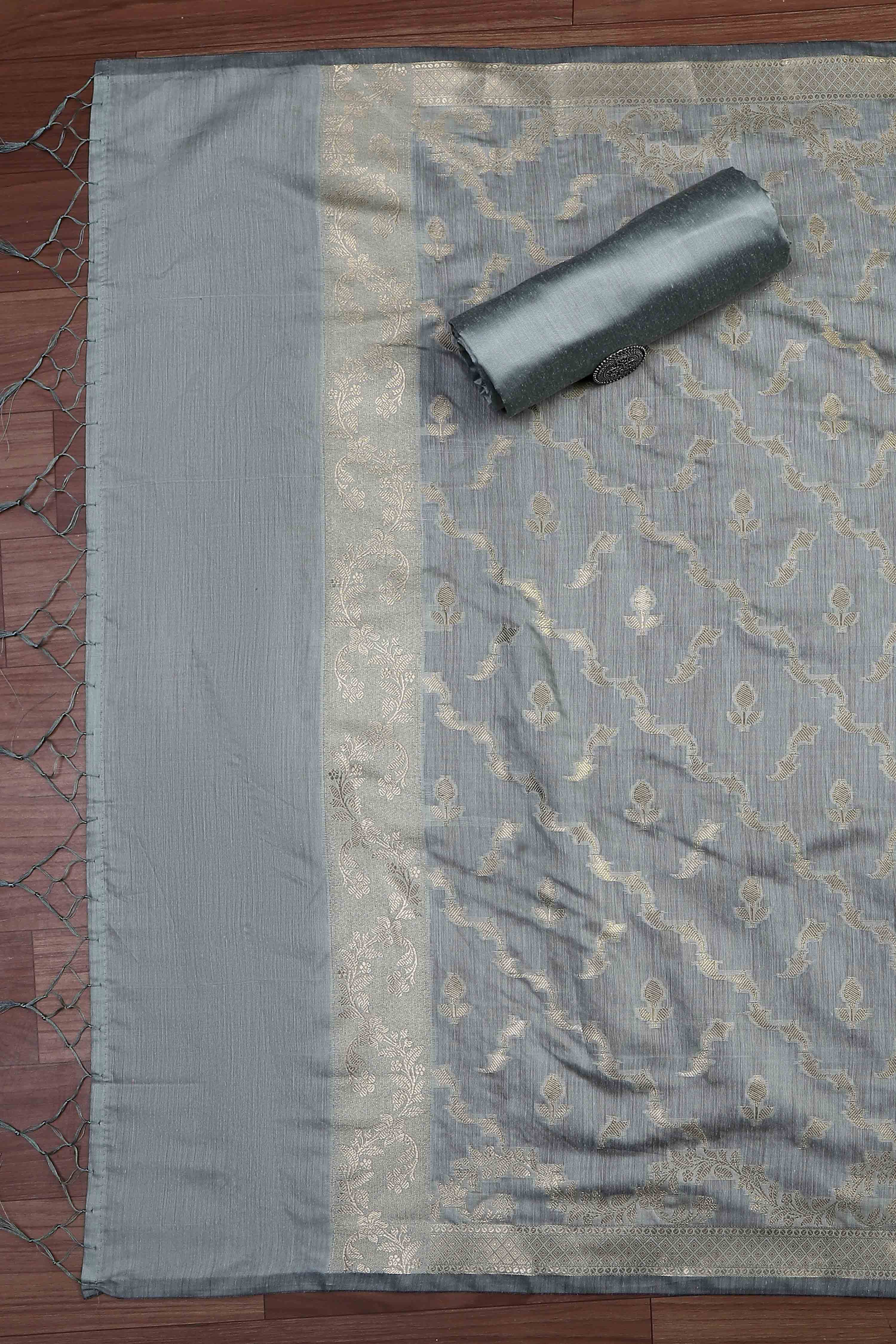 Lavender Cotton Printed Embroidered Unstitched Suit Set image number 3