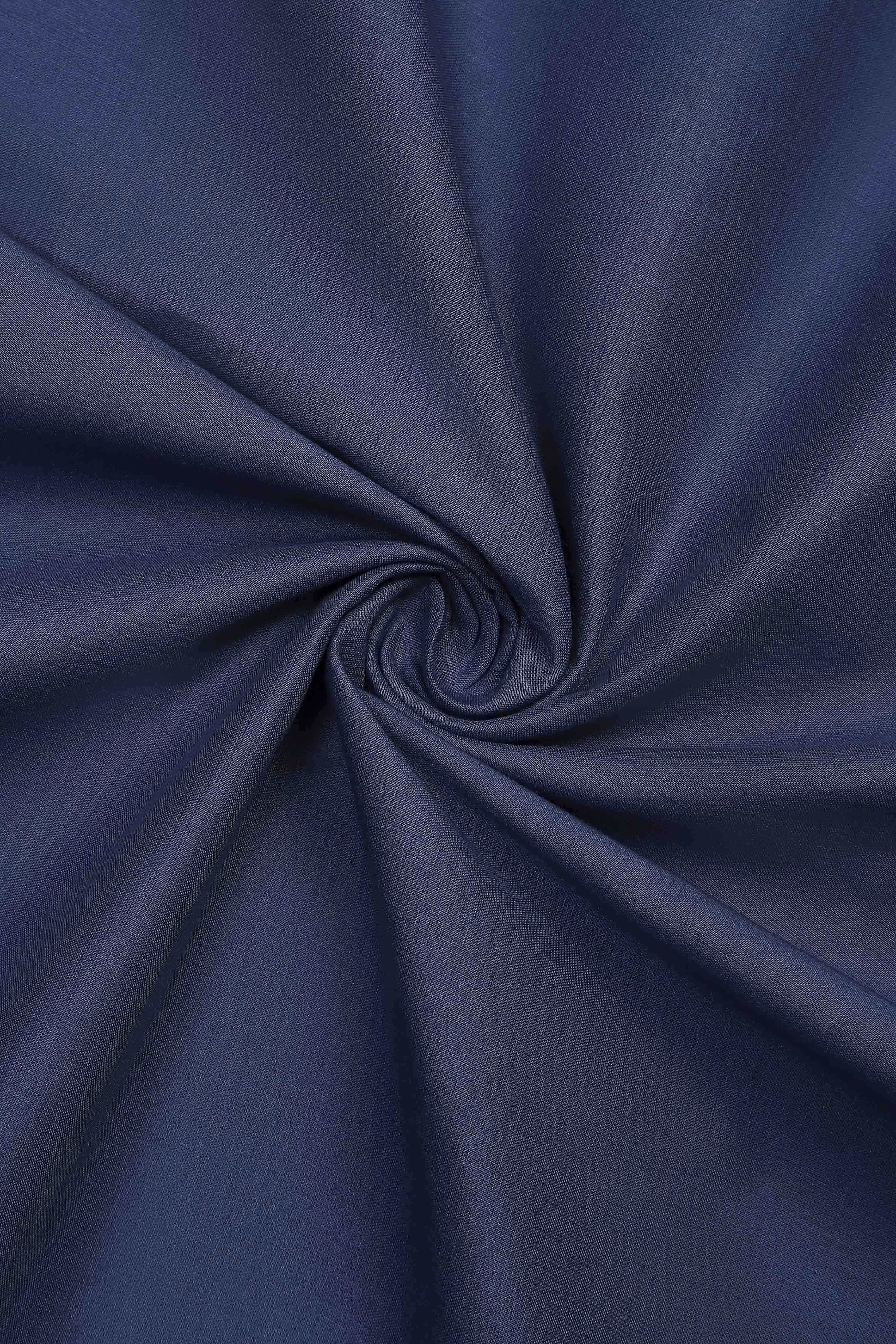 Blue Linen Royal-Ikkat  Buti Print Unstitched Suit Set image number 2