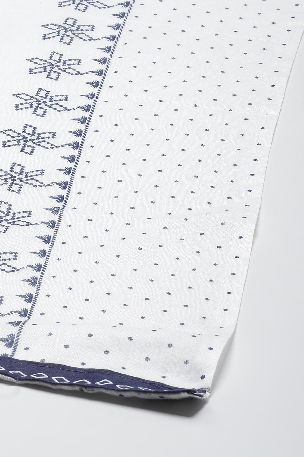 Blue Cotton Power Loom Unstitched Suit Set image number 3