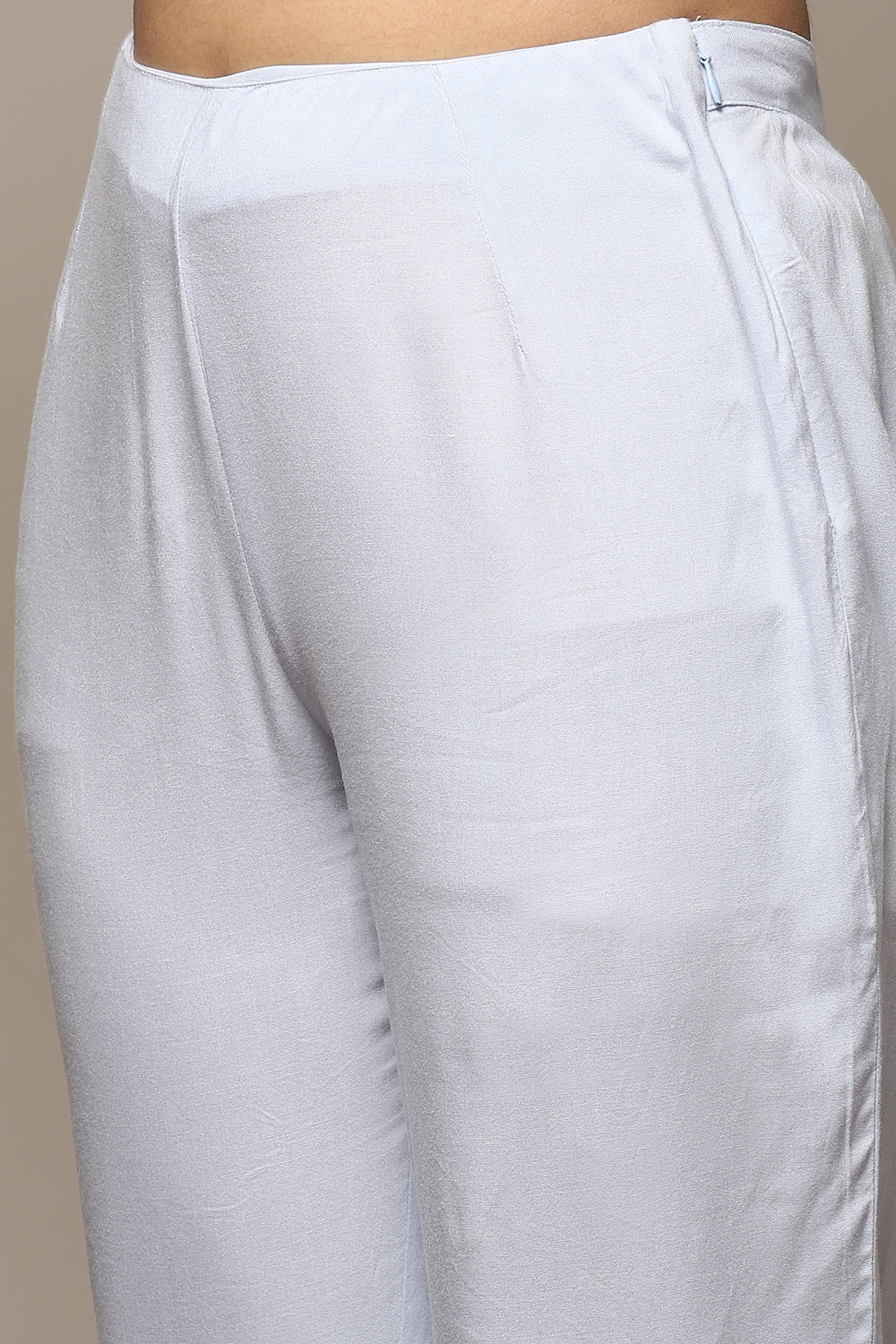 Sky Blue Viscose A-Line Kurta Pants Suit Set image number 3