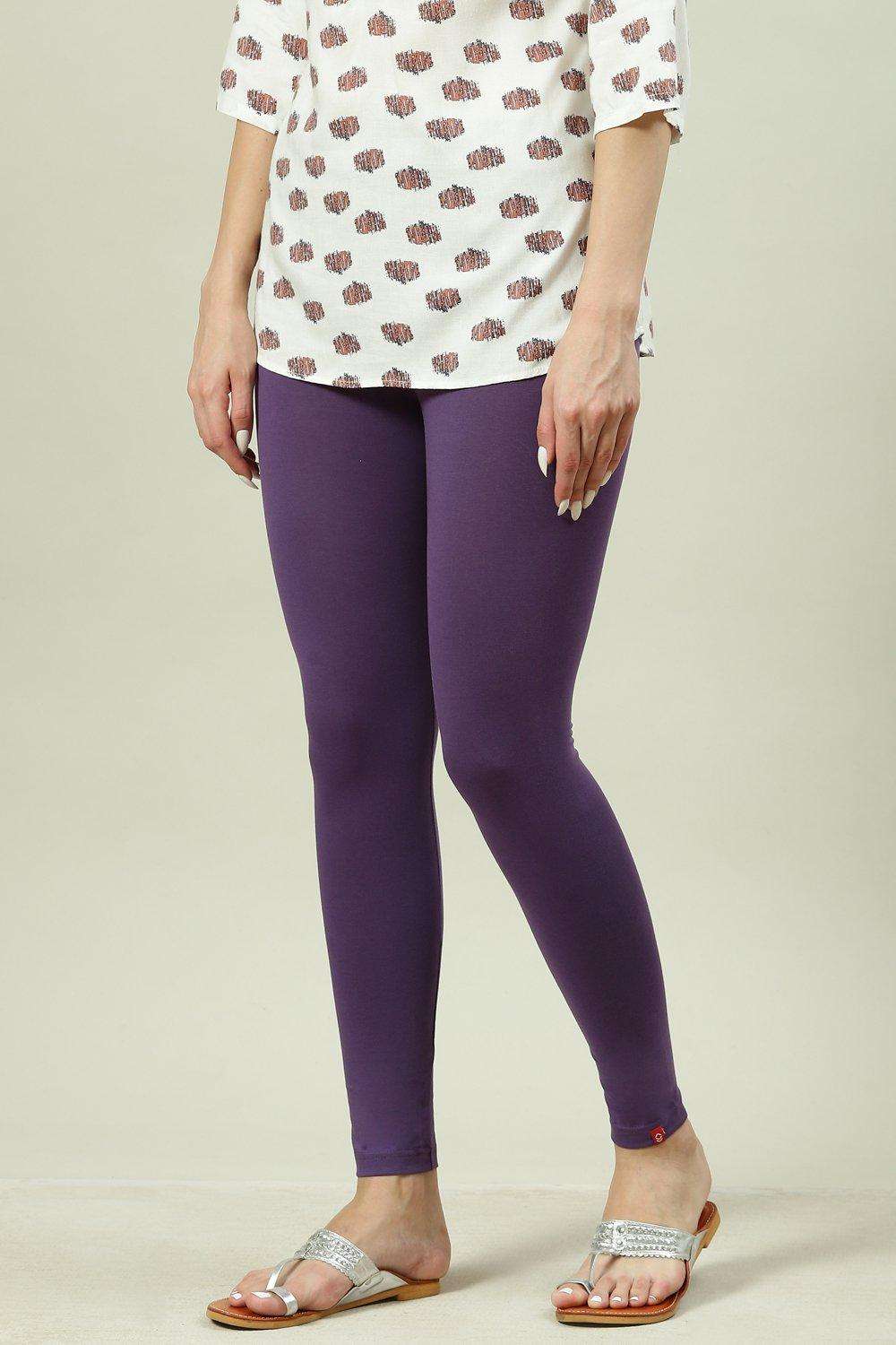 Violet Solid Knitted Leggings