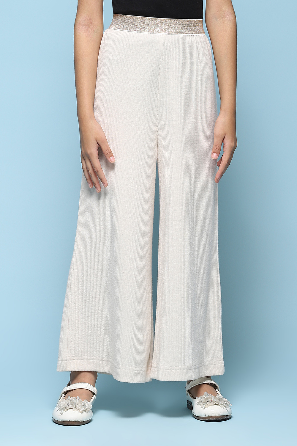Ivory Cotton Solid Pants image number 5