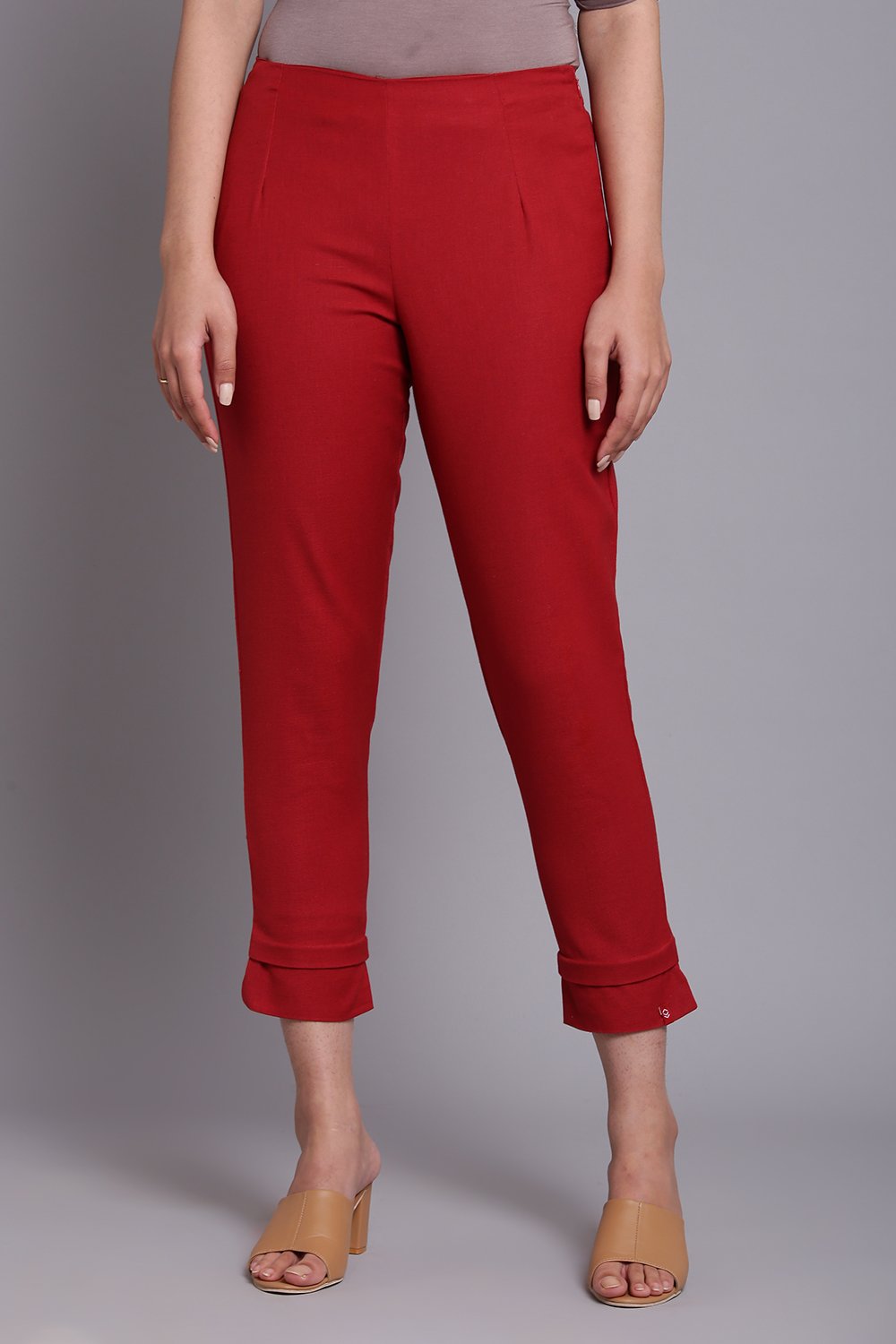 Green Bay Cotton Blend Solid Pant image number 0