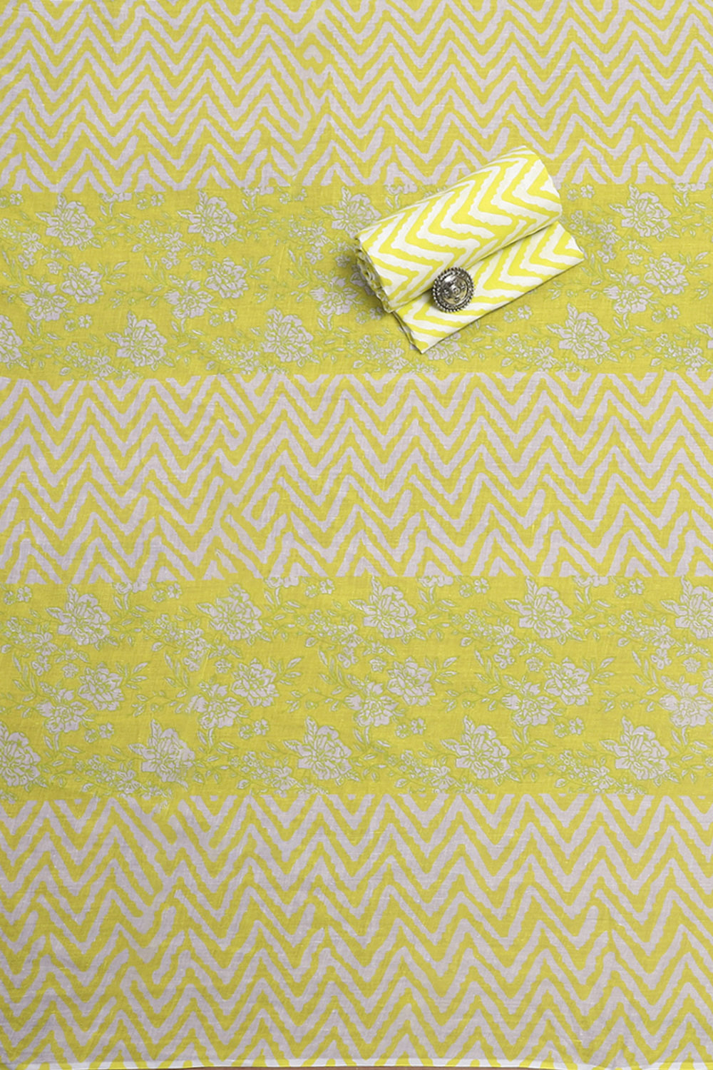 Pink Cotton Blend Unstitched Suit Set image number 2