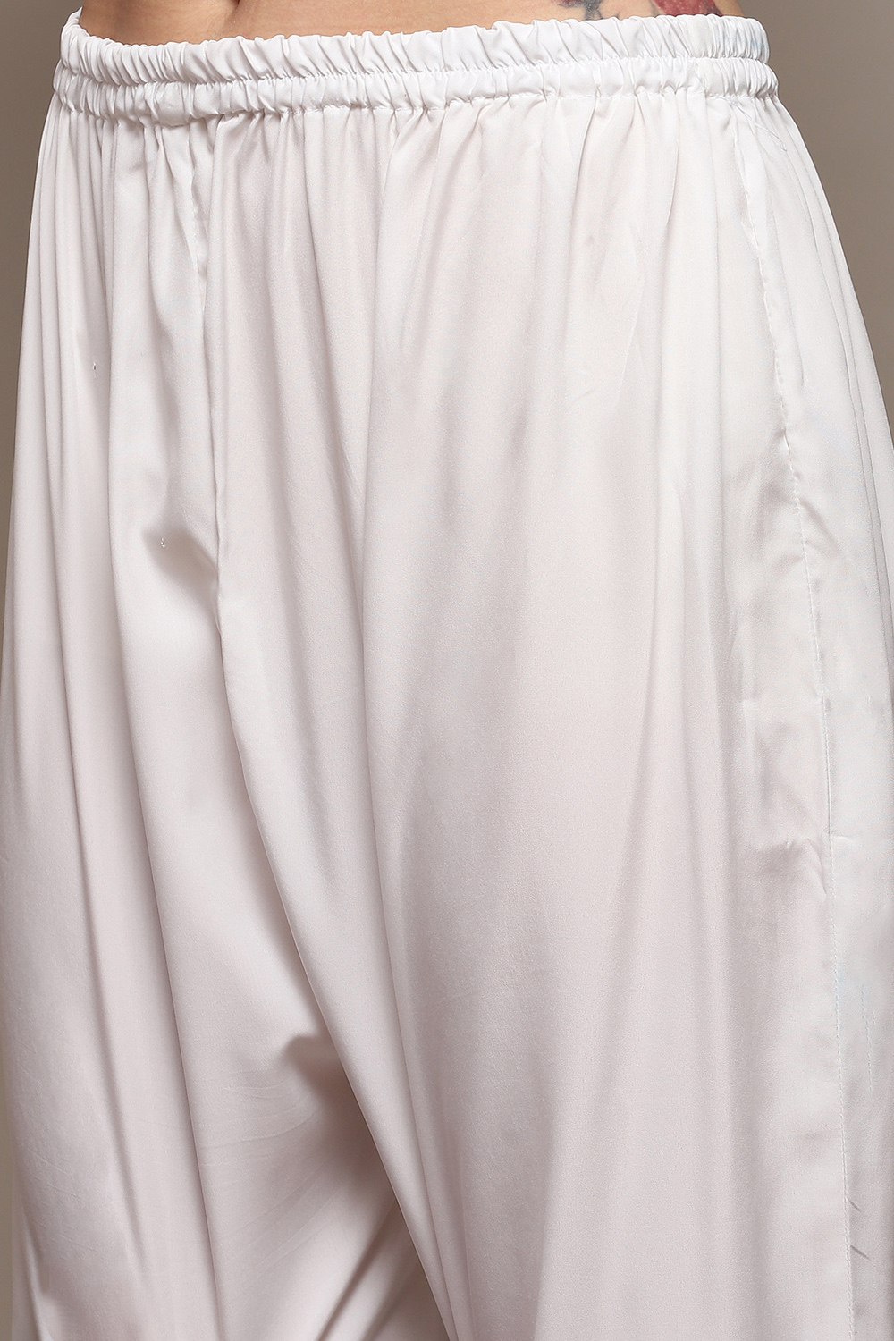 White Silk Blend Digital Print Unstitched Suit Set image number 3