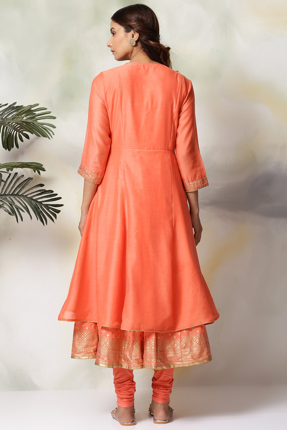 Coral Art Silk Anarkali Kurta Churidar Set image number 5