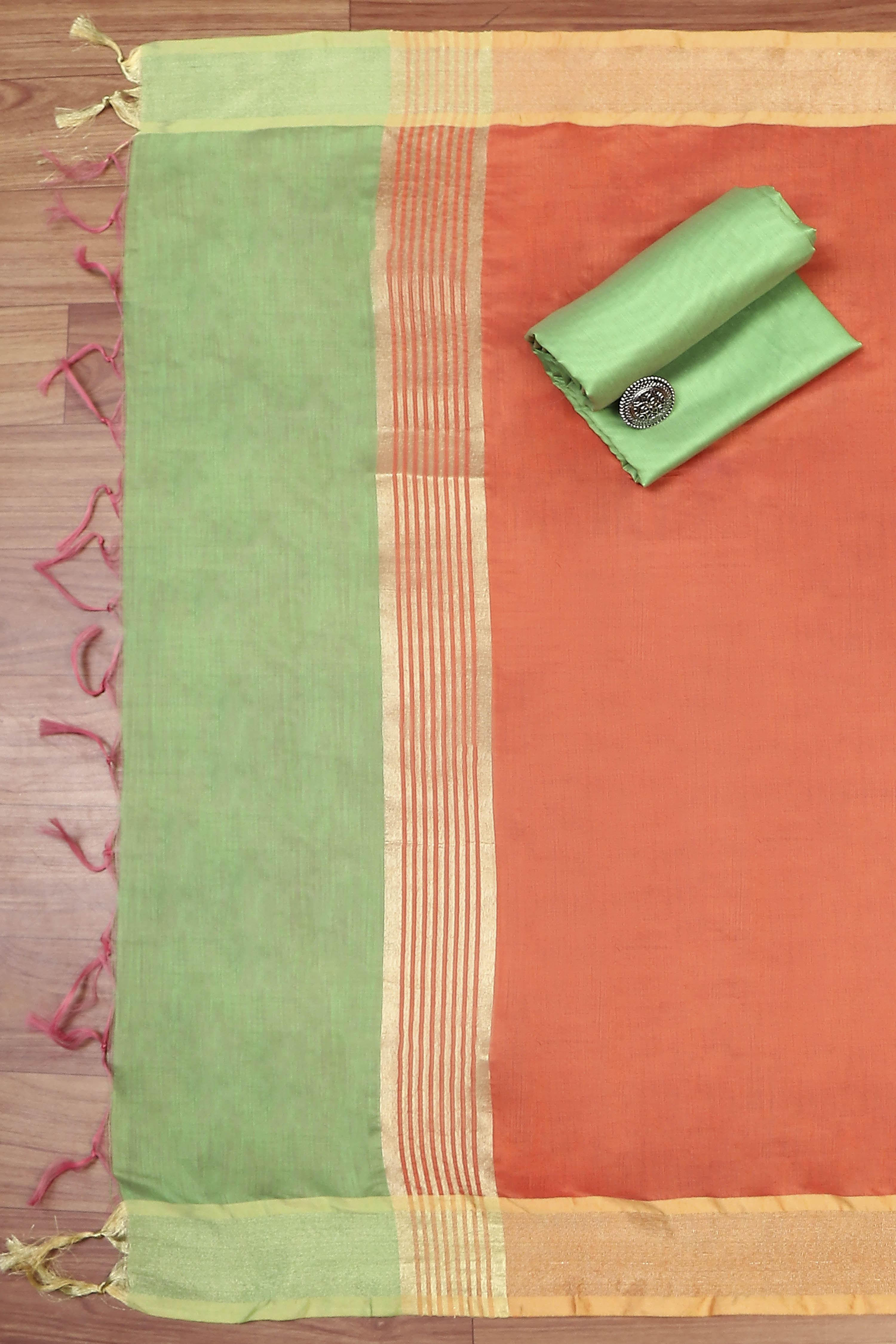 Pink Cotton Printed Embroidered Unstitched Suit Set image number 3