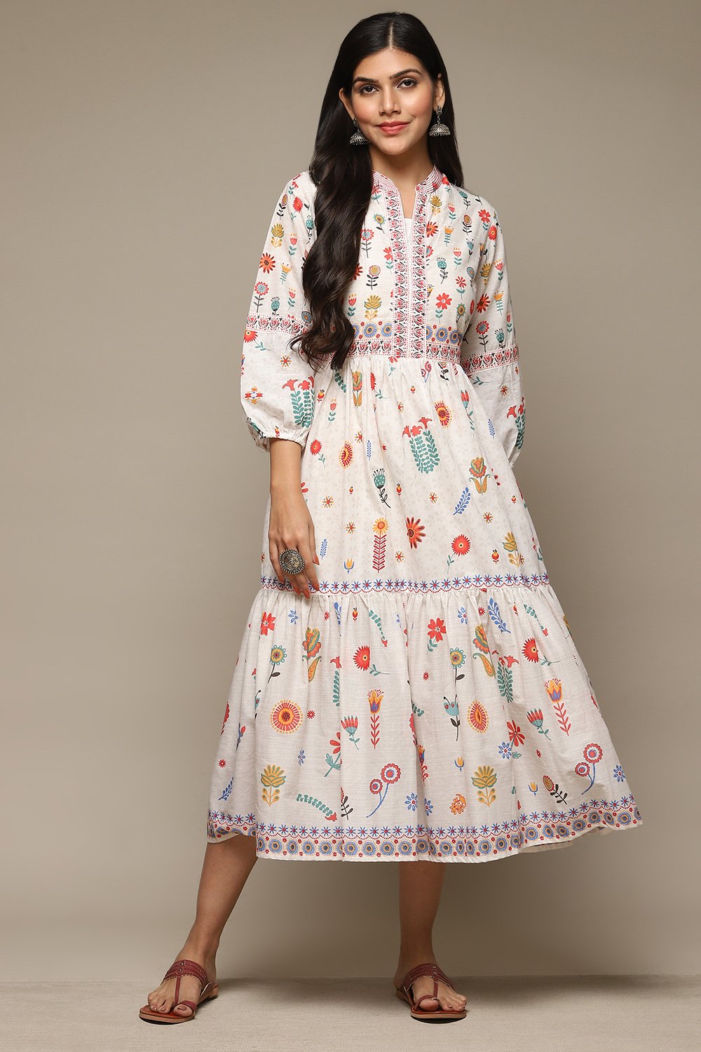 Black Cotton Straight Printed Kurta image number 5