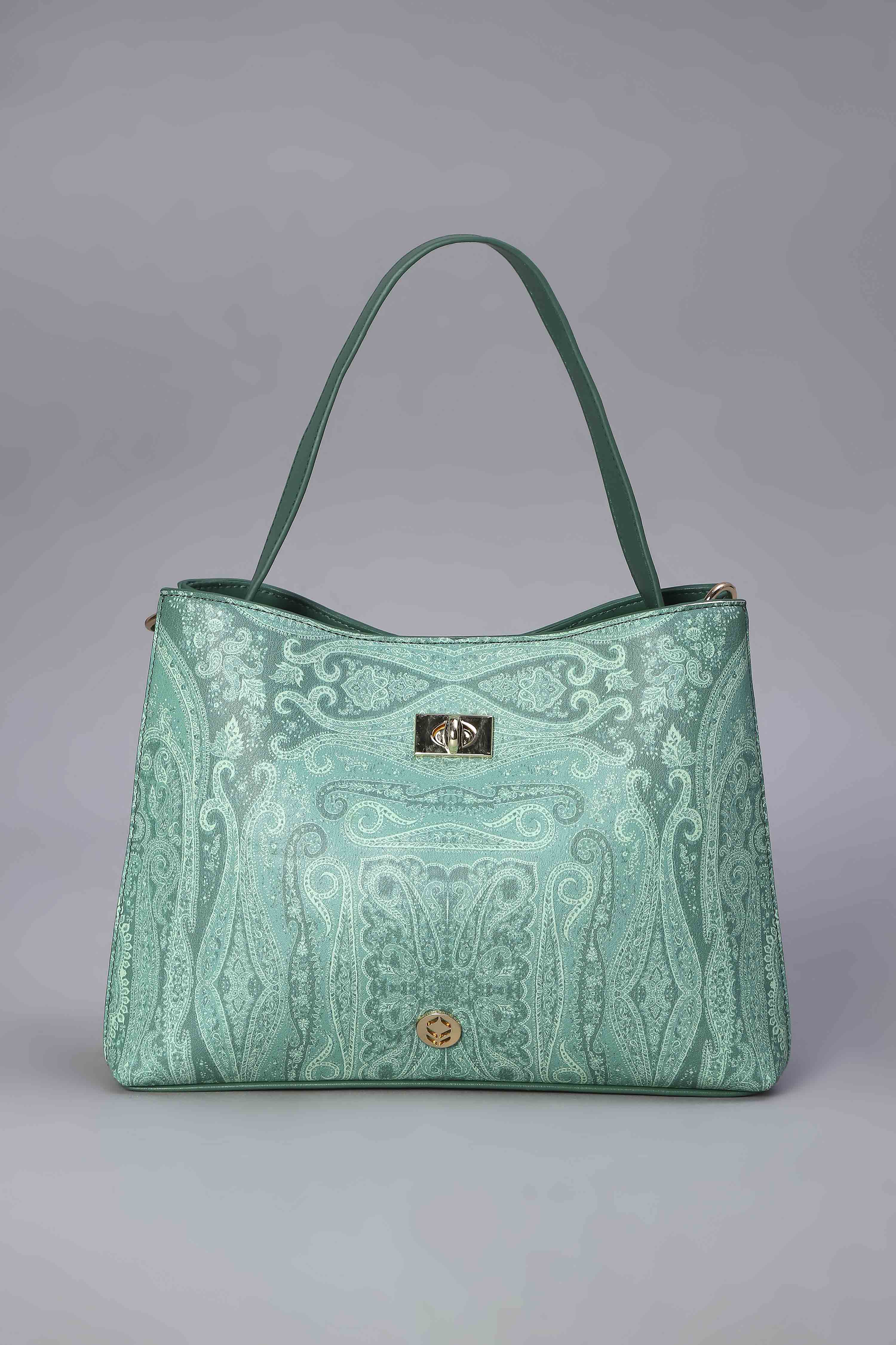 Green PU Tote Bag image number 1