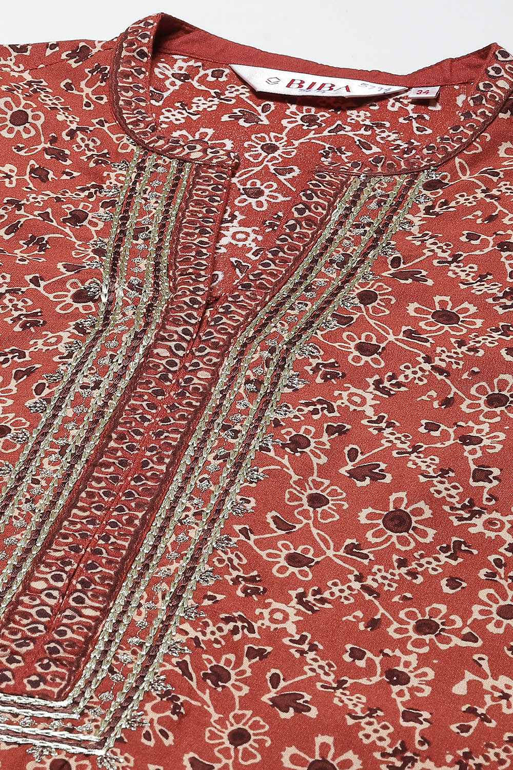 Rust LIVA Printed Palazzo Kurta Palazzo Suit Set image number 1