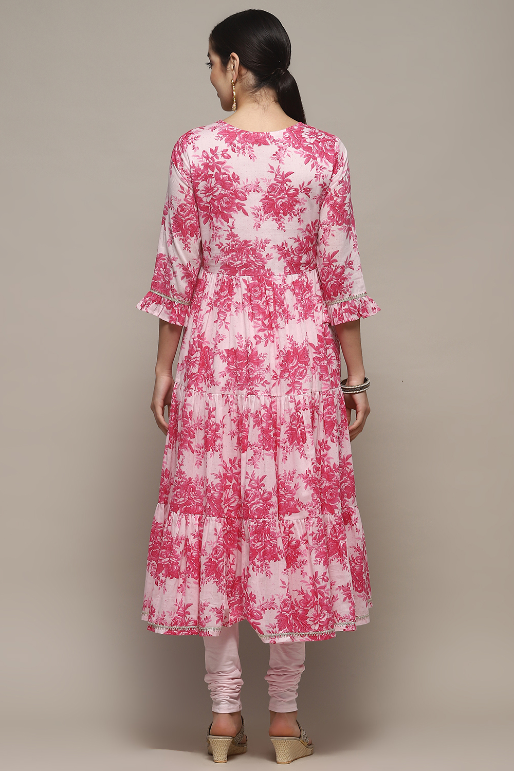 Pink Cotton Anarkali Suit Set image number 5