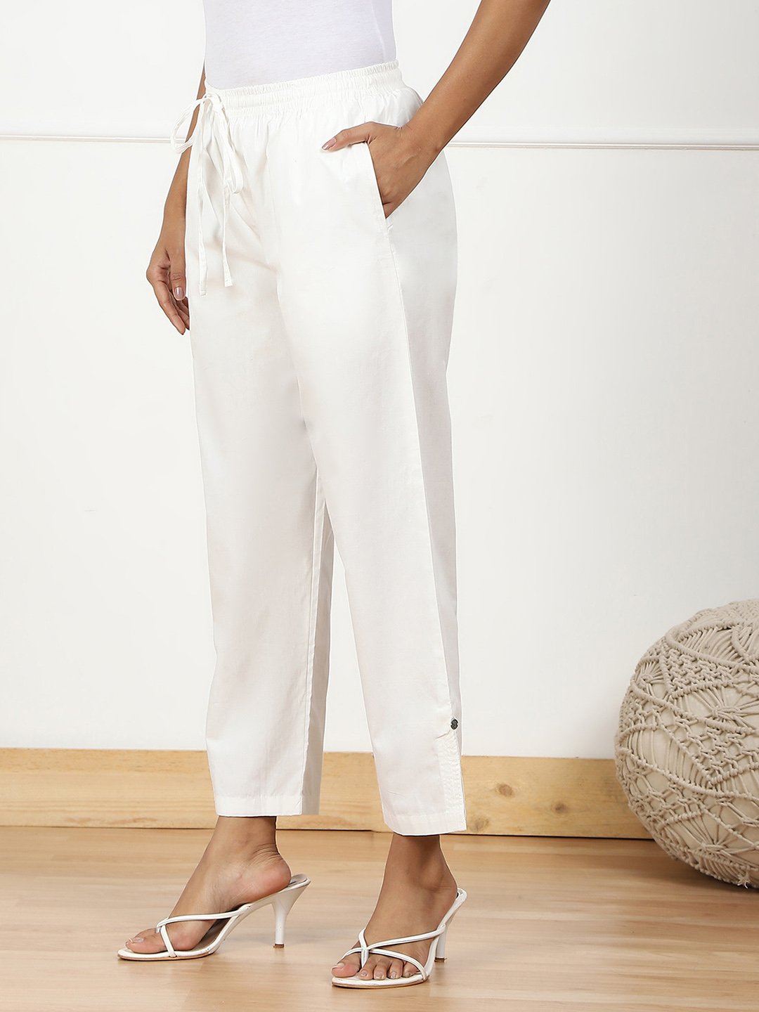 Fuschia Cotton Straight Pant image number 2