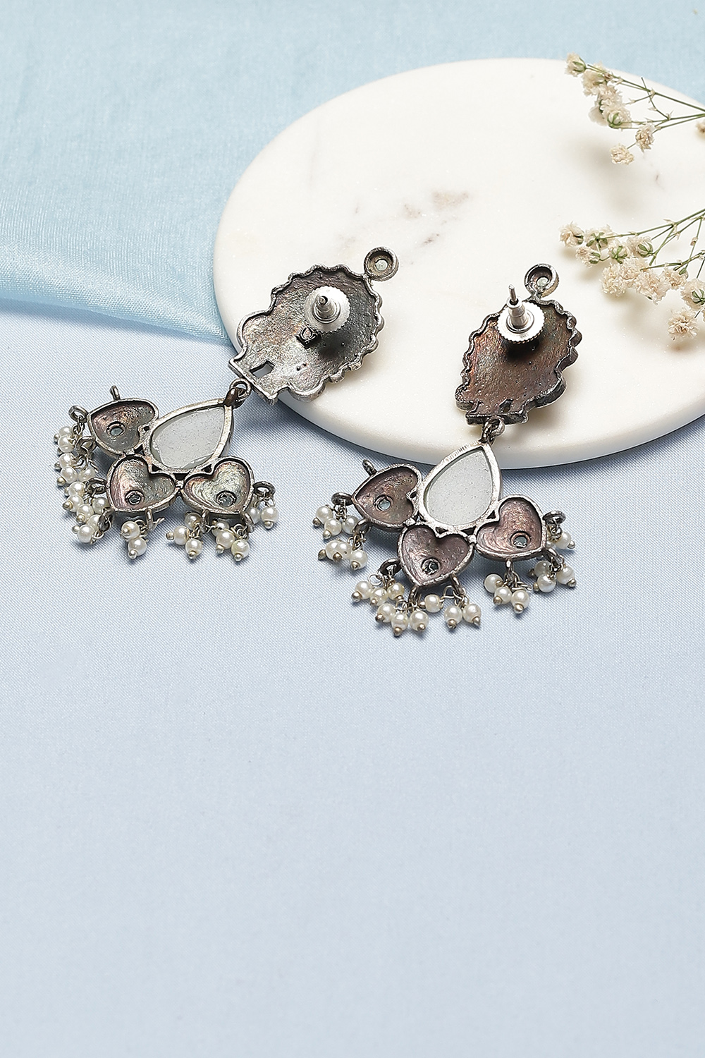 Silver Oxidised Earrings image number 2