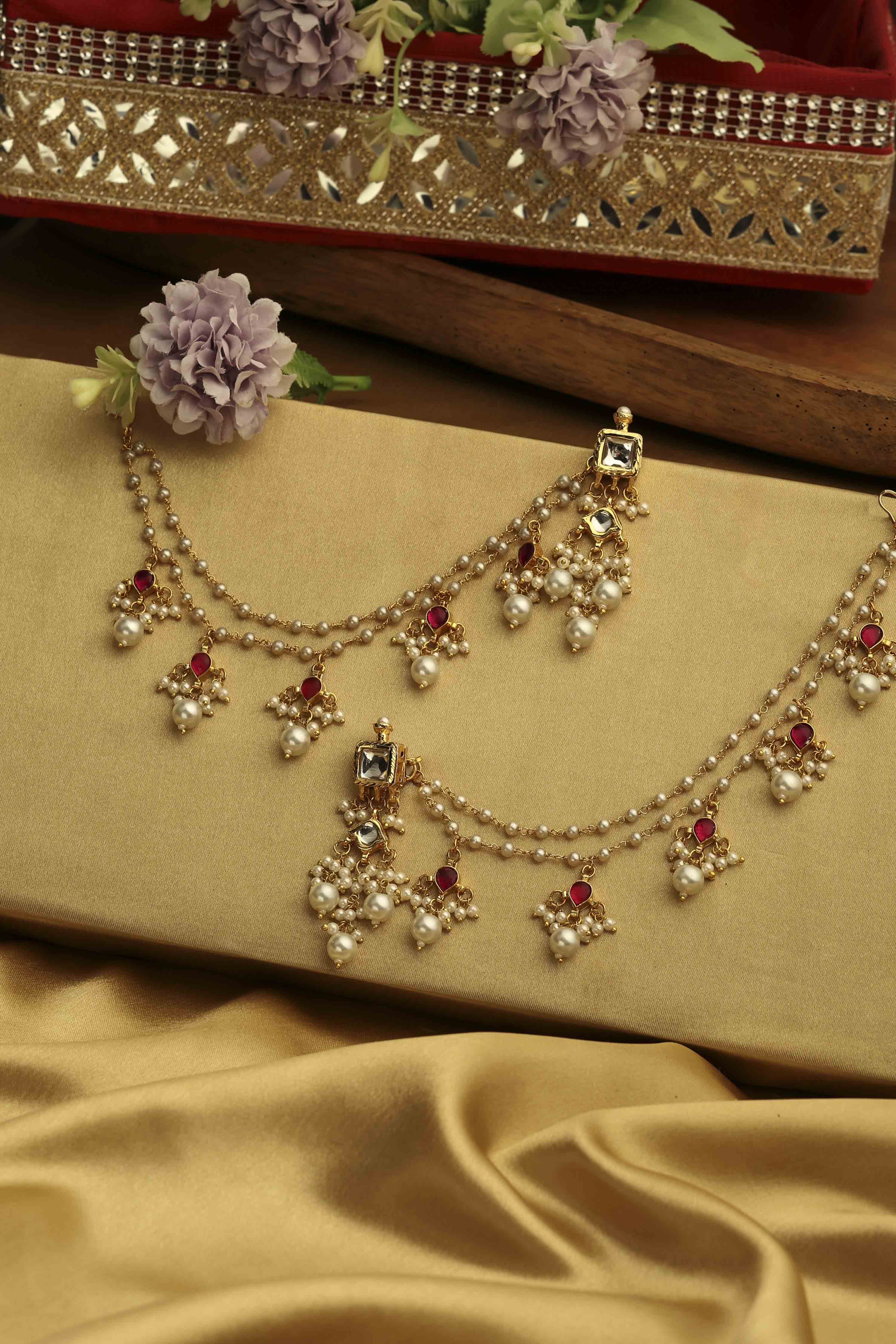 Red Brass Drop & Danglers image number 0