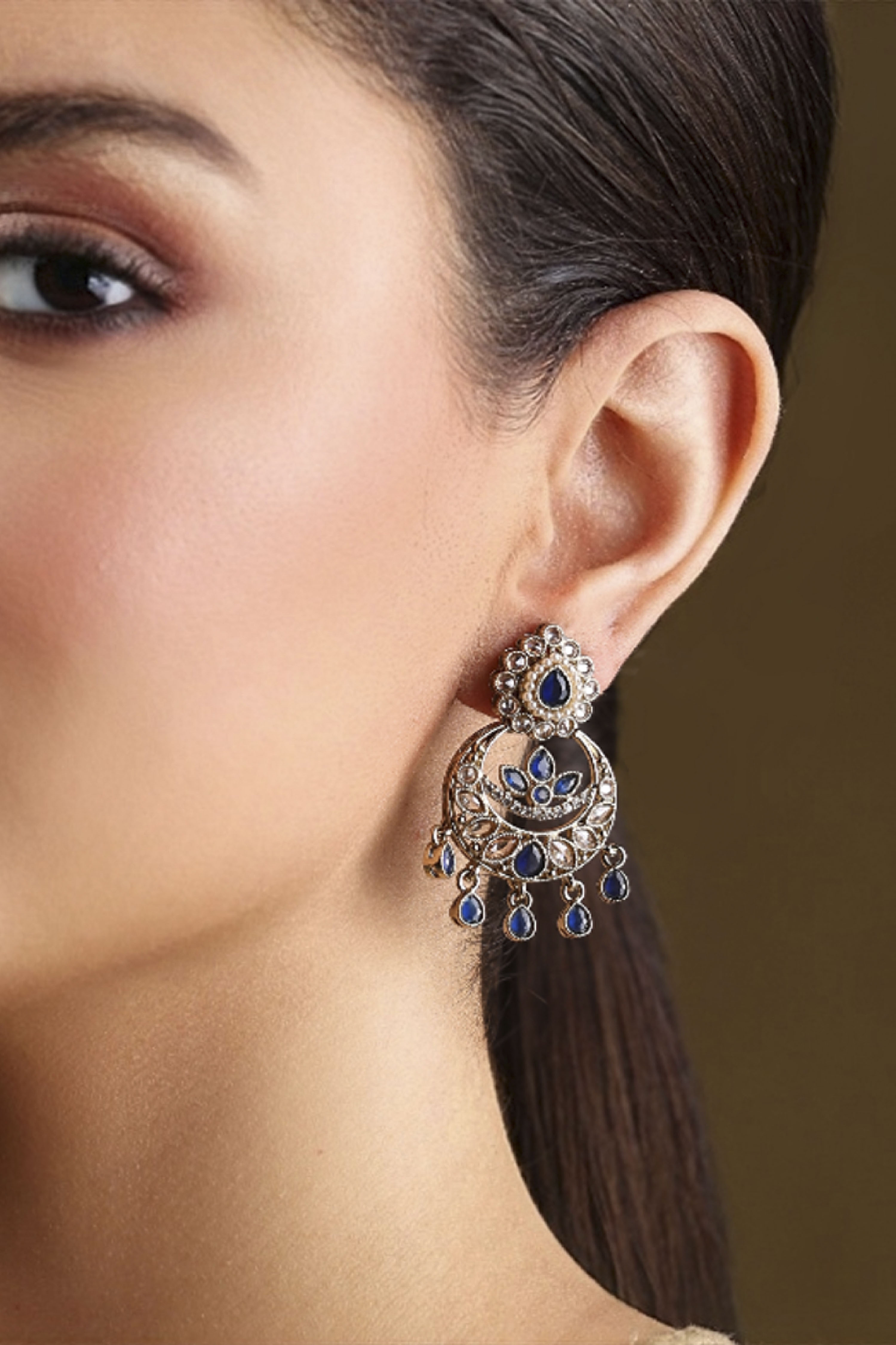 Navy Pearl Earrings image number 1