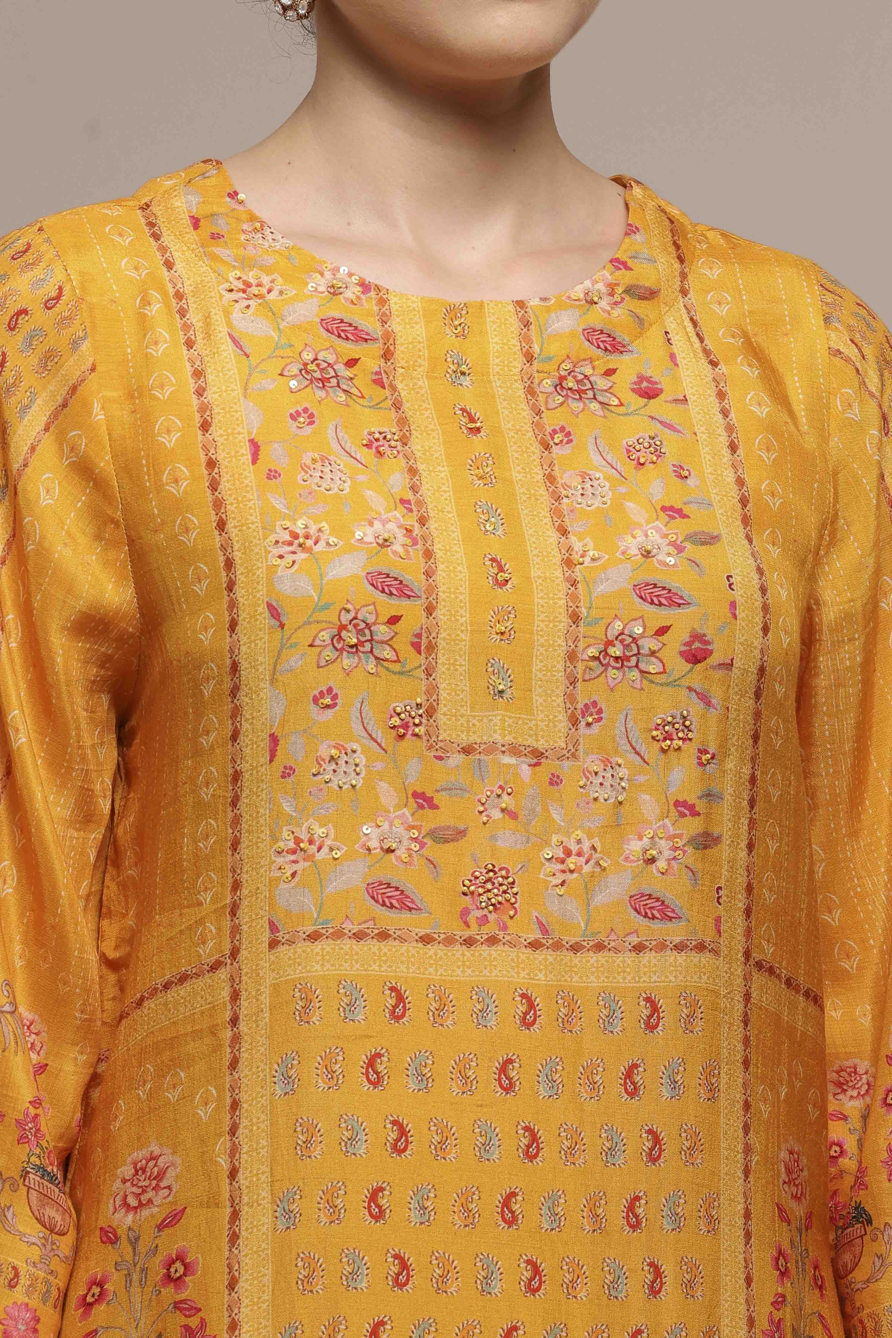 Pink Printed Straight Suit Set image number 1