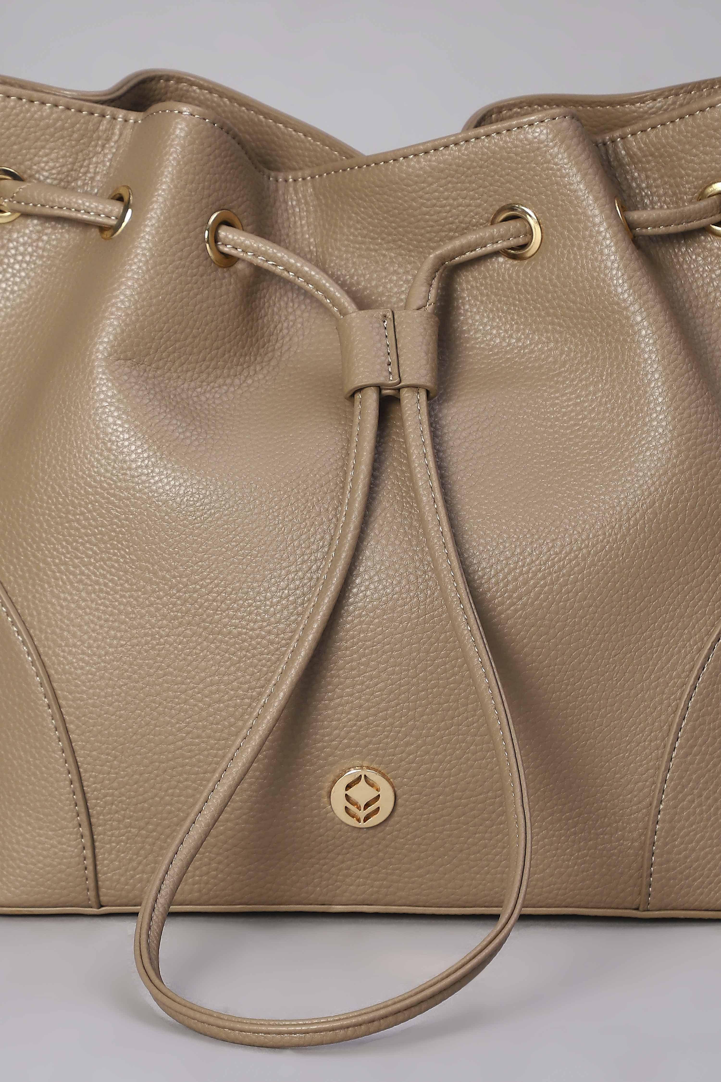 Brown PU Bucket Bag image number 6