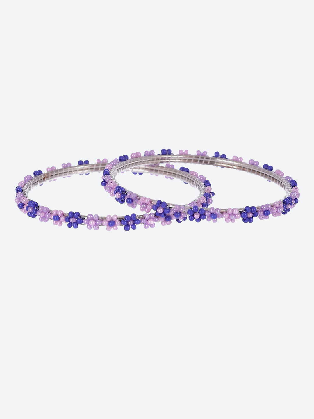 Purple Metal & Beads Bangles image number 0