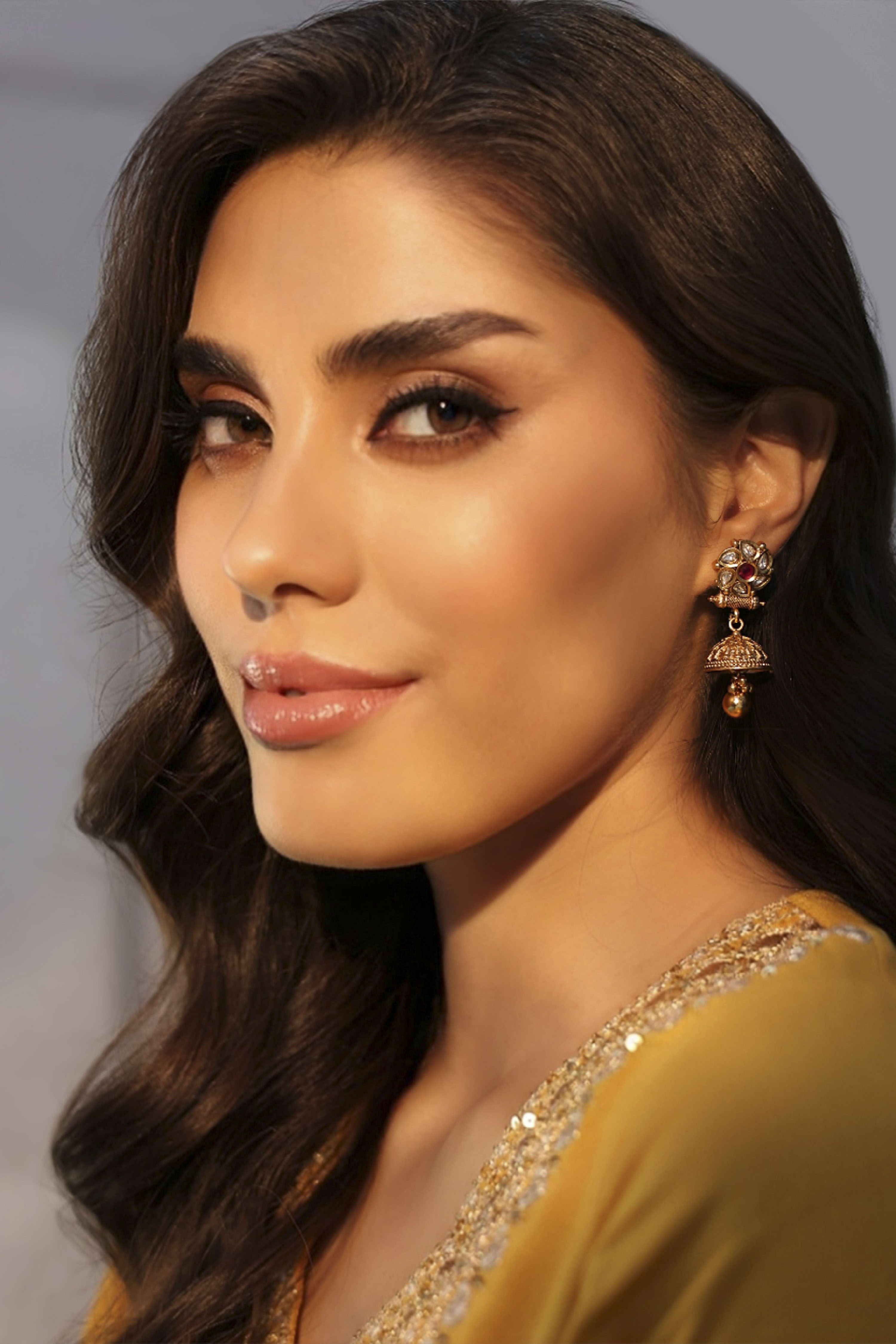 Red Alloy Temple Jhumka image number 2