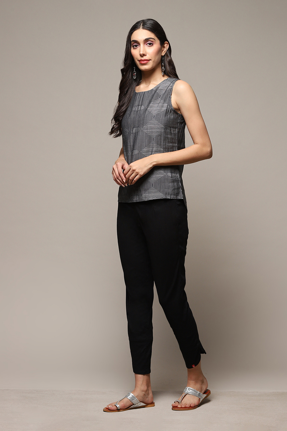 Grey Viscose Blend Pant image number 0