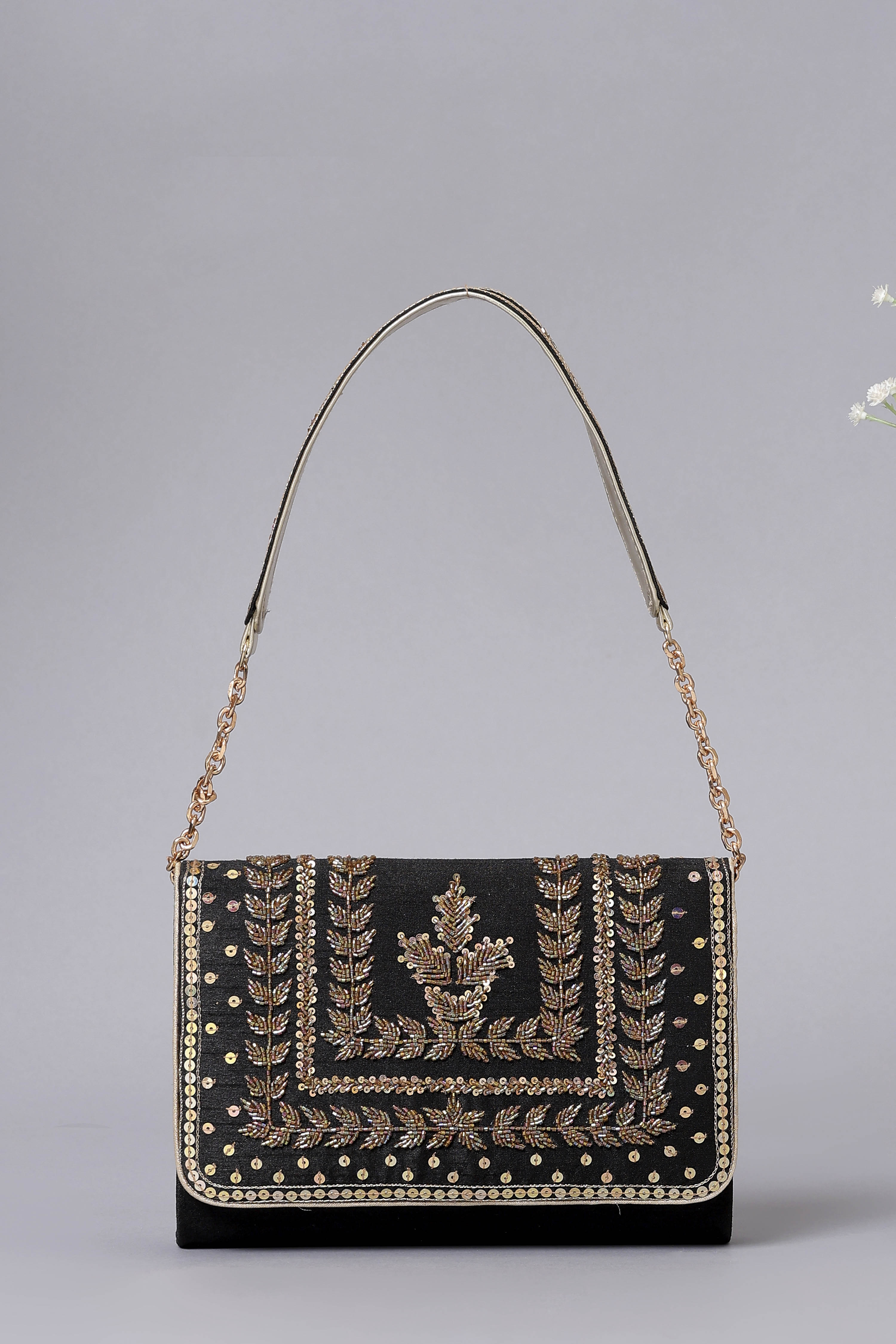 Black Zardosi-Inspired Clutch image number 2