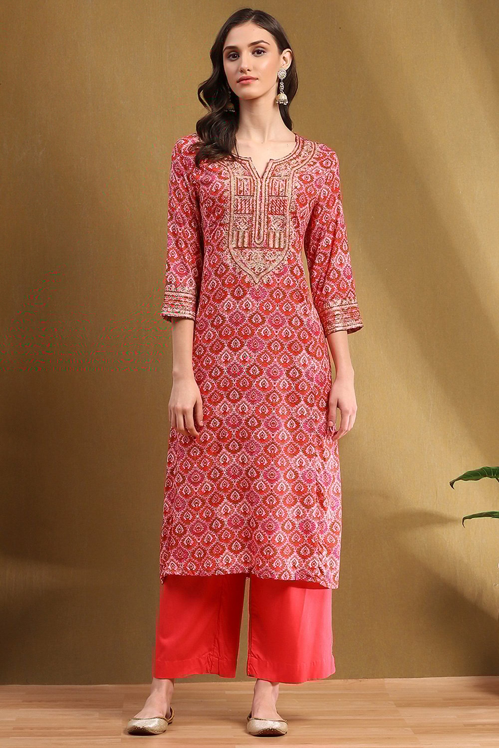 Grey Printed Festive A-line Suit Set image number 6
