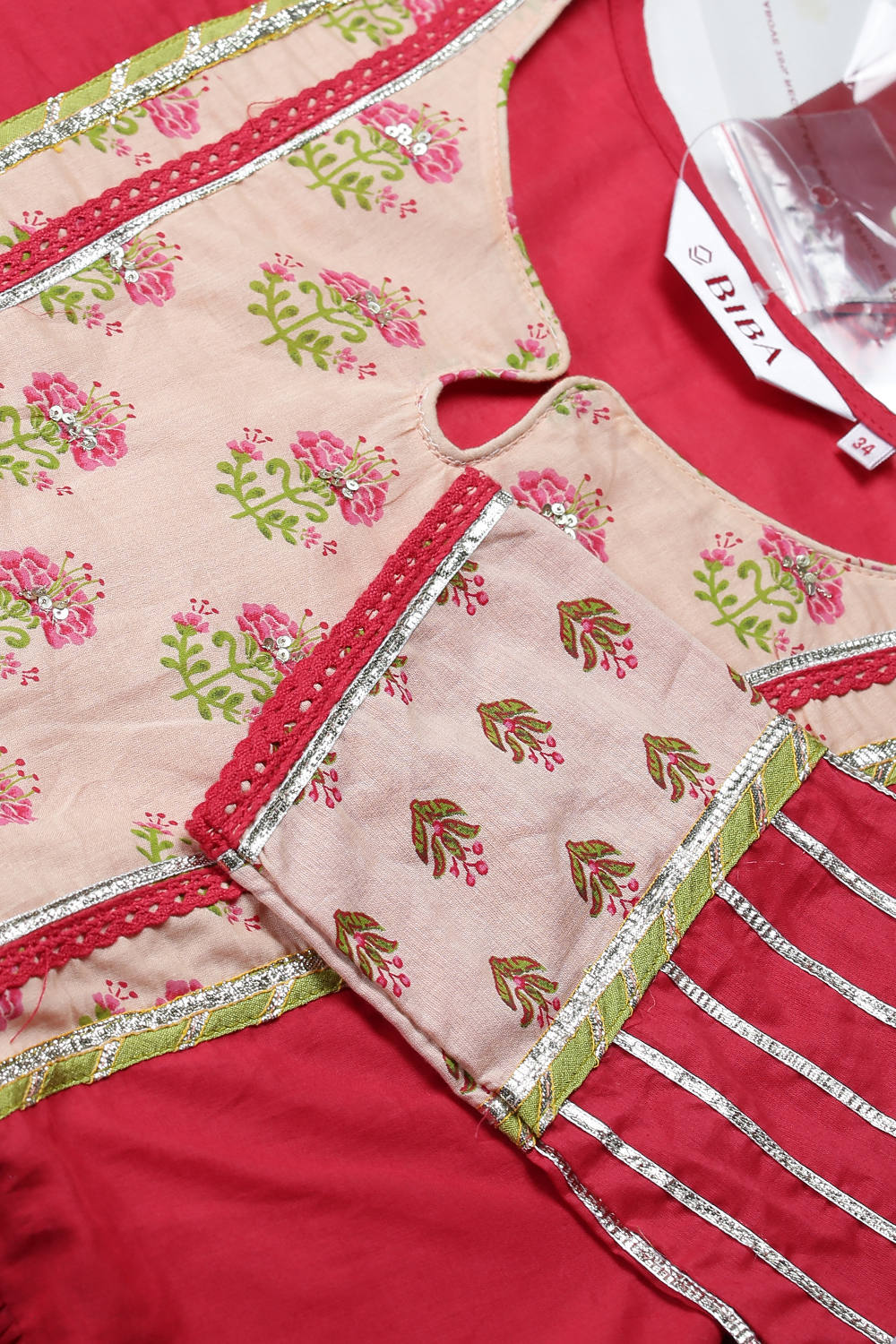 Pink Cotton Kurta Garara Suit Set image number 1