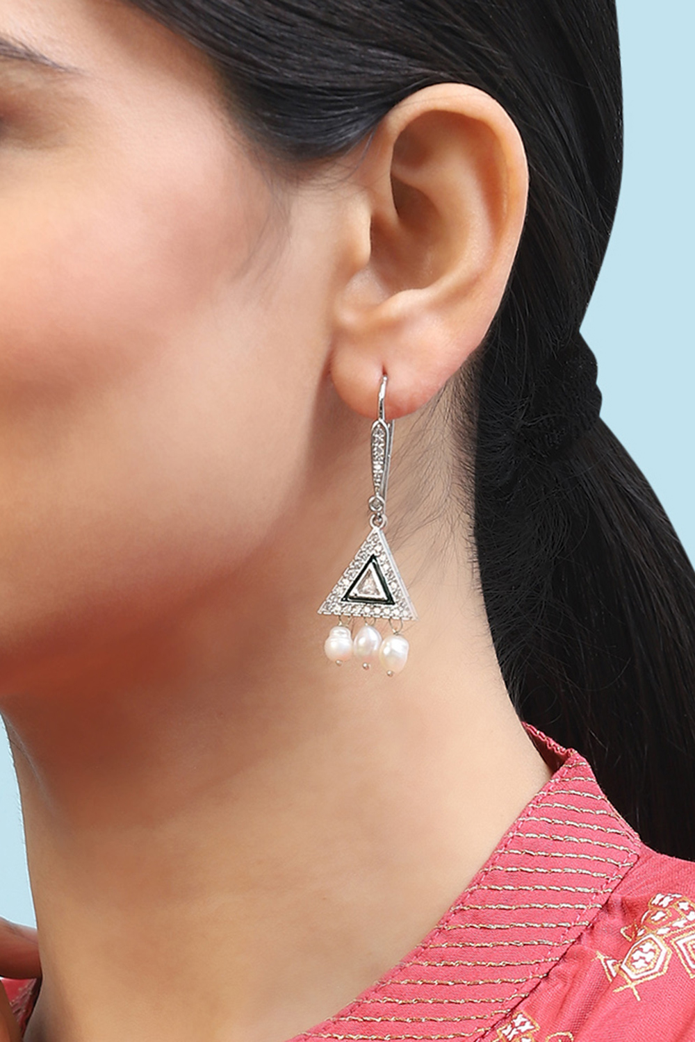 Silver Brass Earrings image number 1