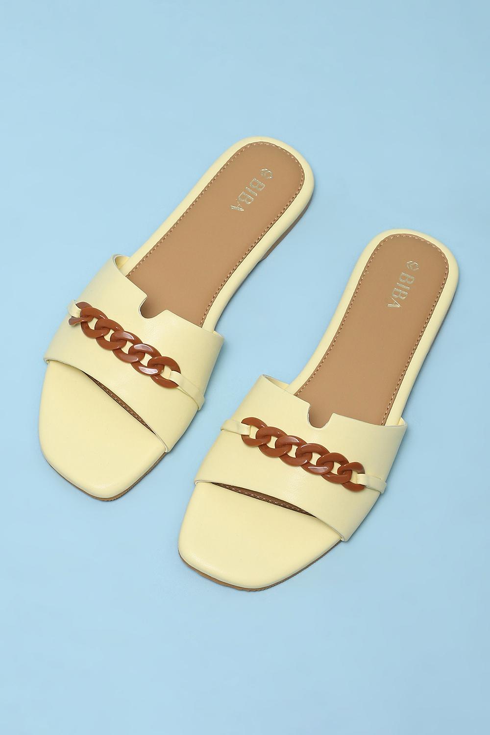 Yellow Pu Sandals