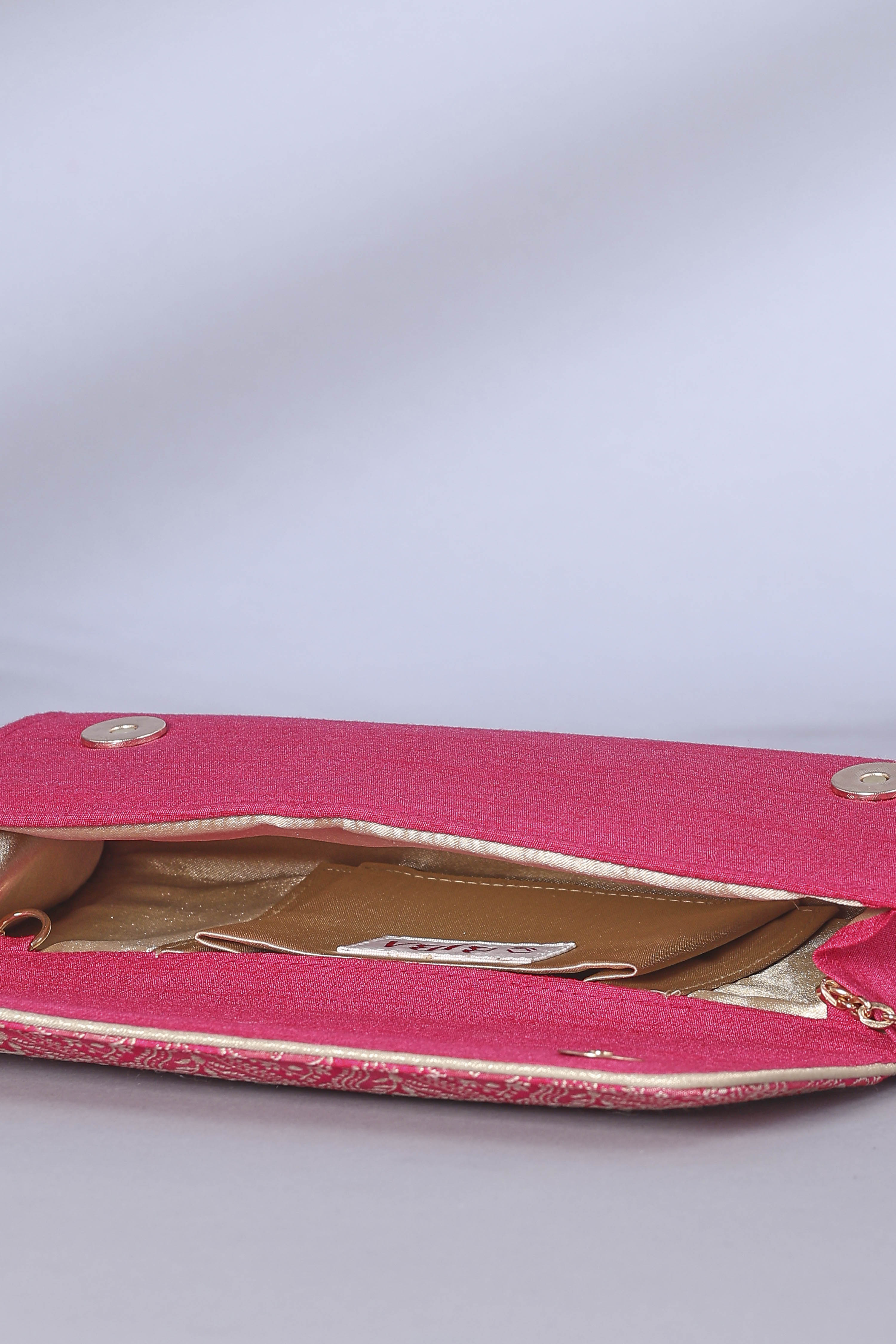 Rani Pink Zardozi-Inspired Clutch image number 6