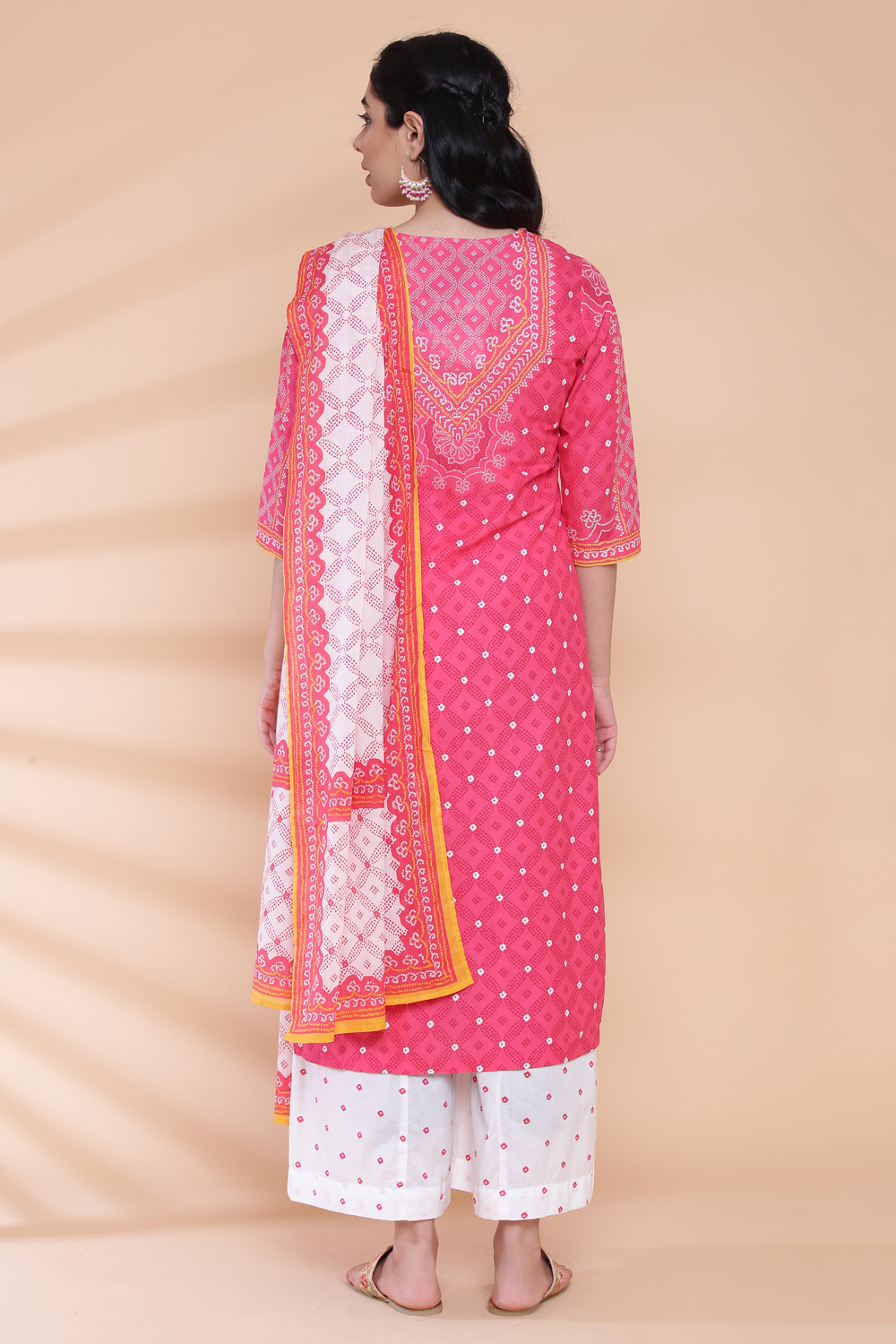 Black Cotton Straight Kurta Flared Palazzo Suit Set image number 8