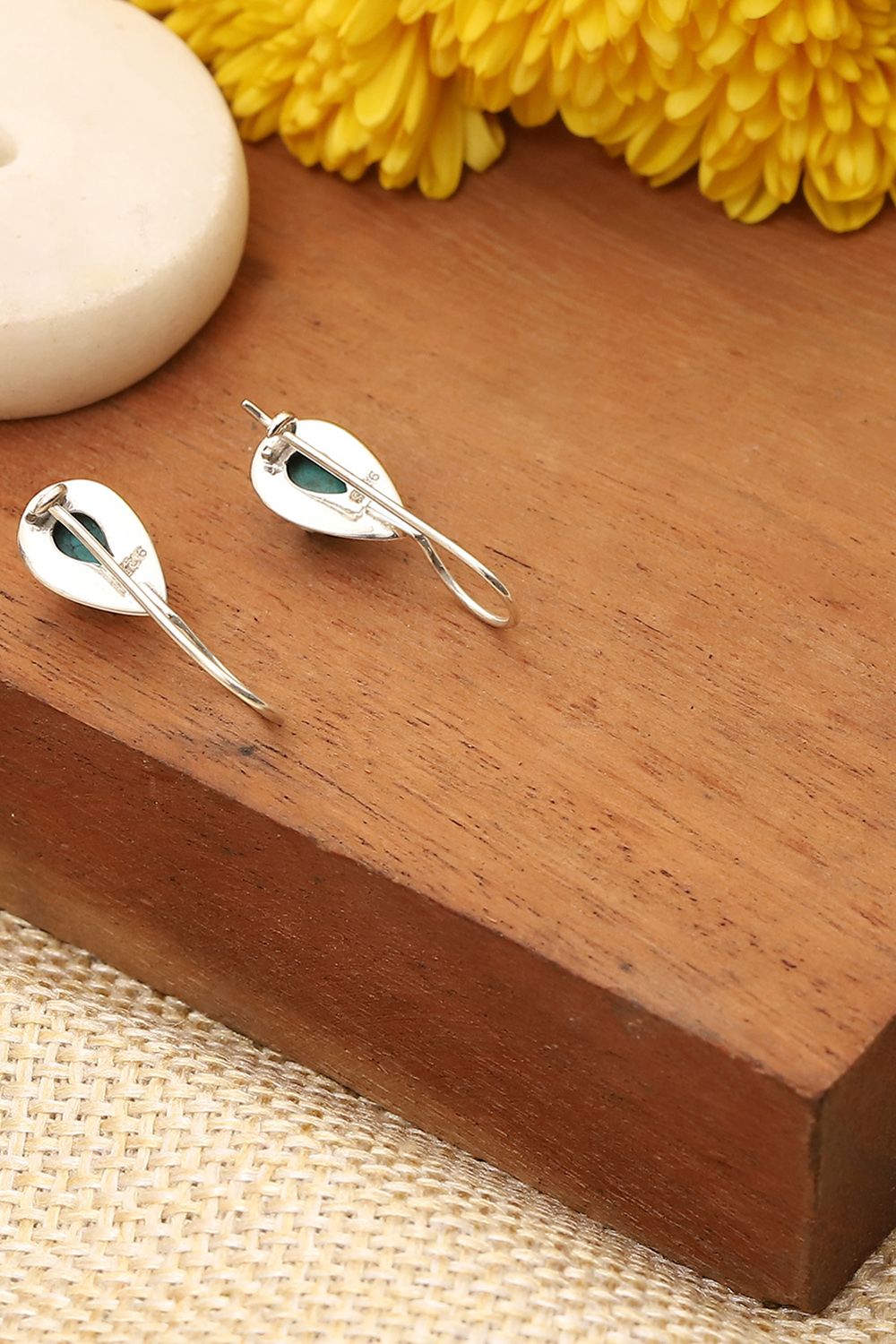 Turquoise 925 Sterling Silver Earrings image number 2