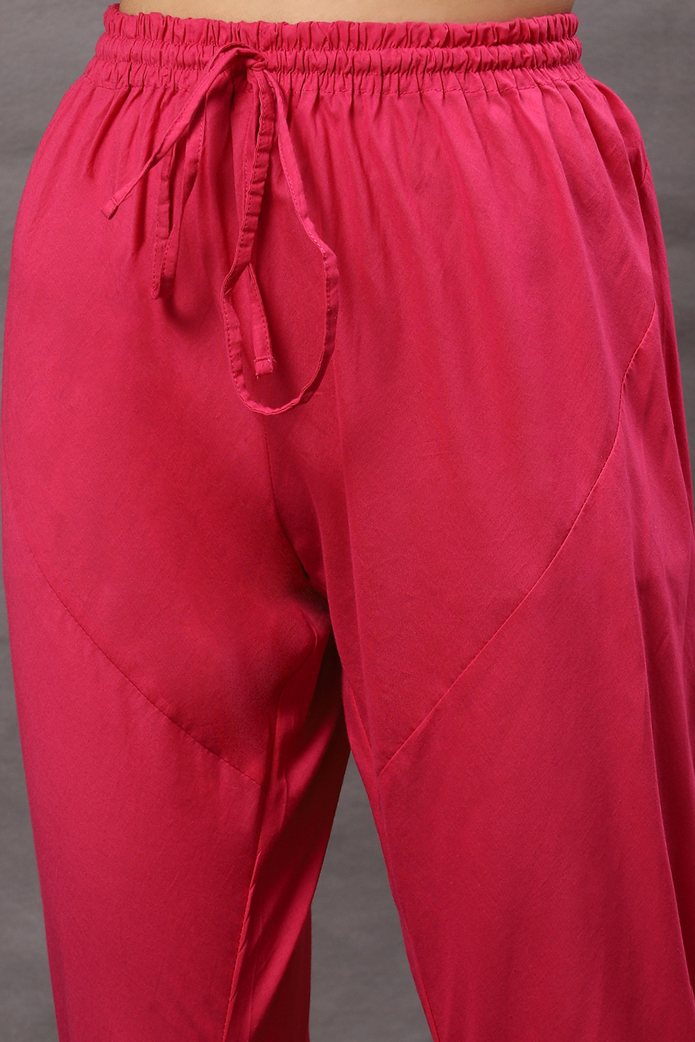 Rohit Bal Fuschia Cotton Blend Straight Kurta Suit Set