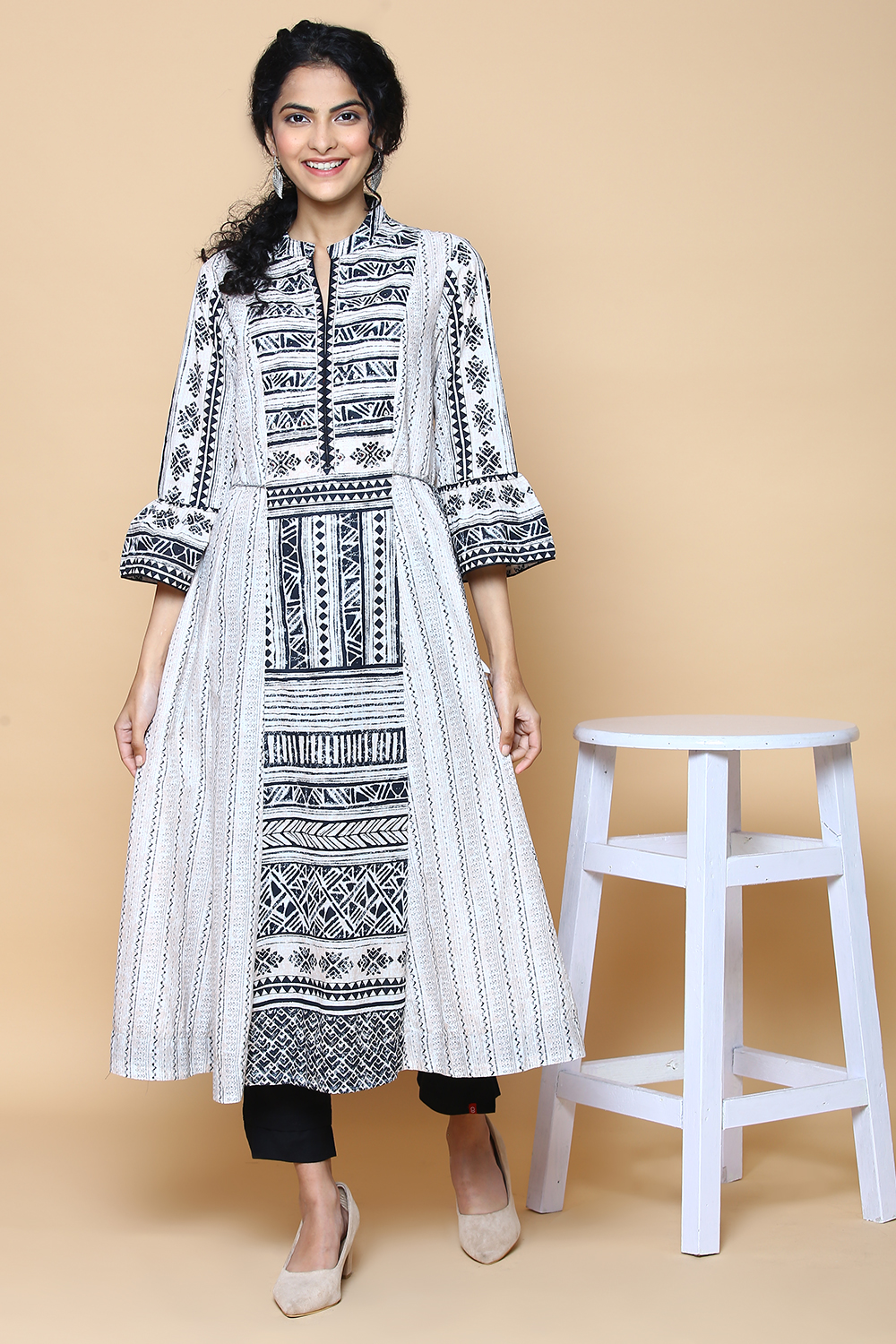 Natural Cotton A-Line Printed Kurta image number 1