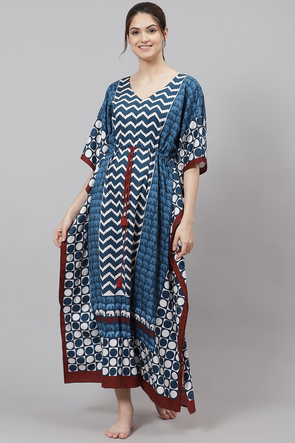 Indigo Straight Cotton Printed Sleepwear image number 0