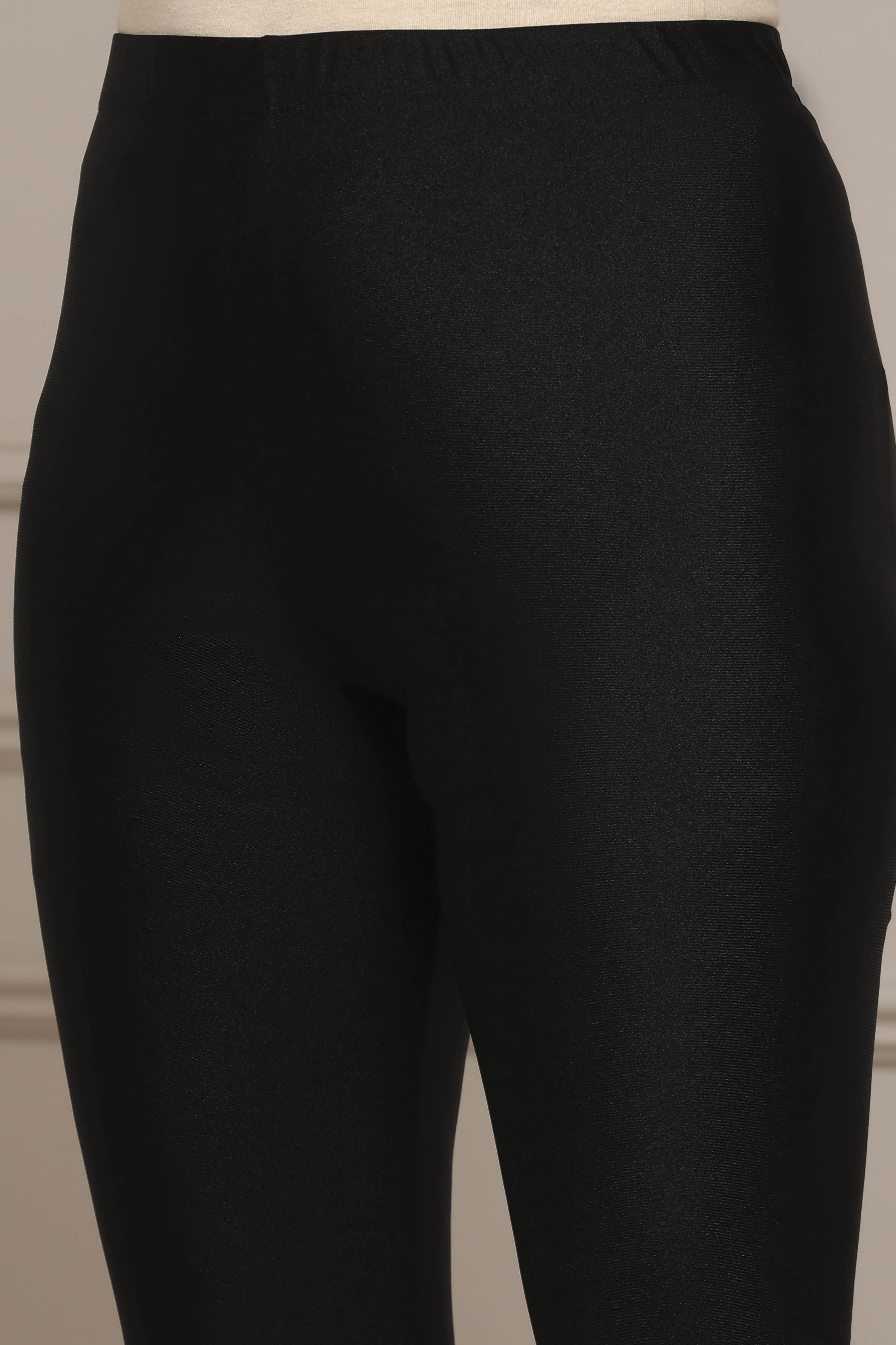 Brown Nylon Blend Leggings image number 1
